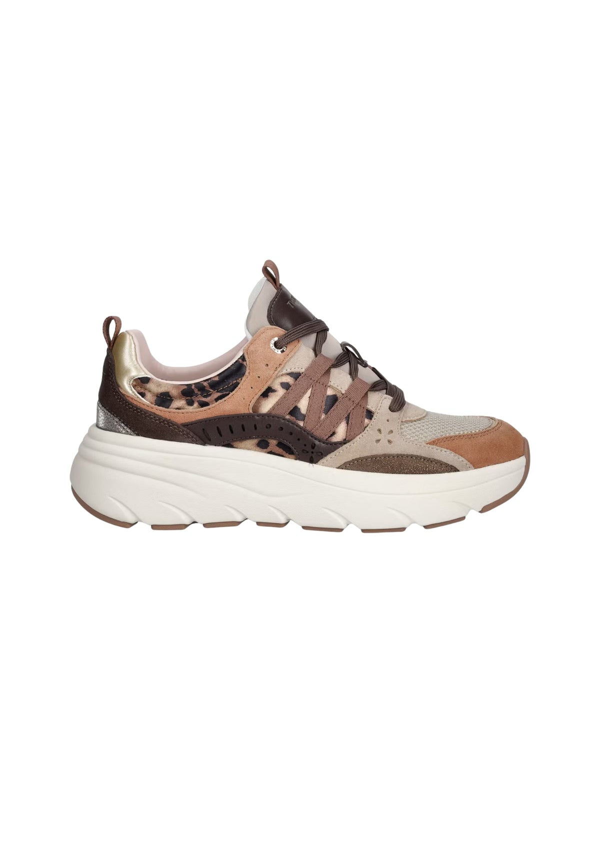 Twinset Milano - Animal print leather running sneakers