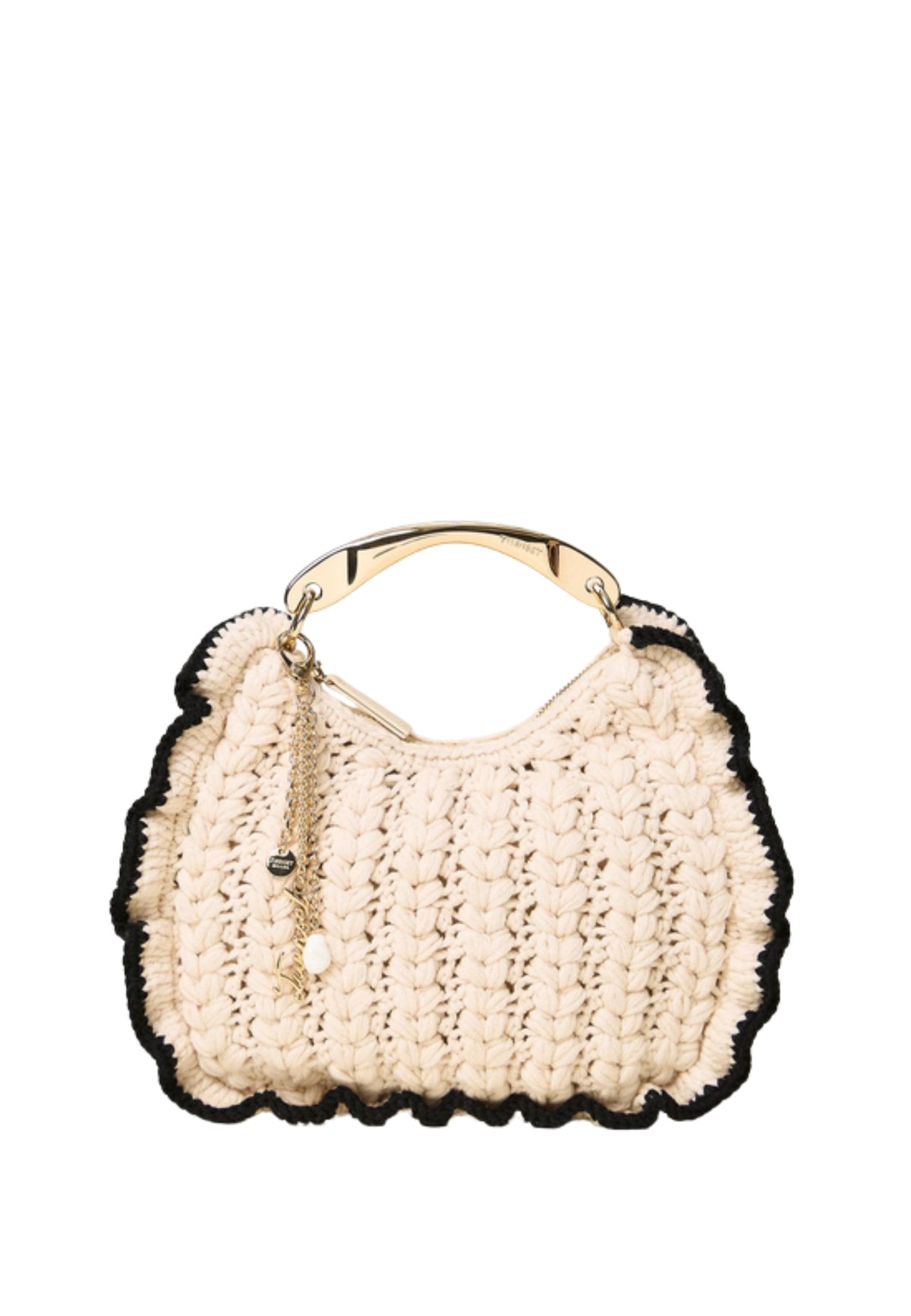 Twinset - Borsa Croissant in Maglia Crochet Bicolor