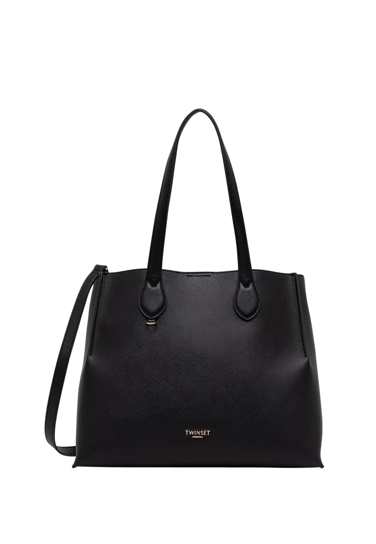 Twinset Borsa shopper in ecopelle nera