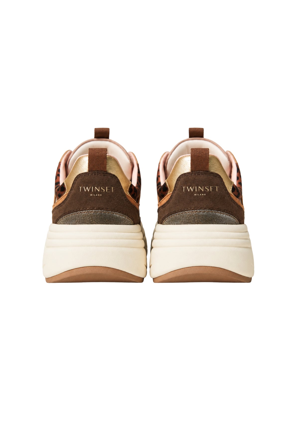Twinset Milano - Animal print leather running sneakers