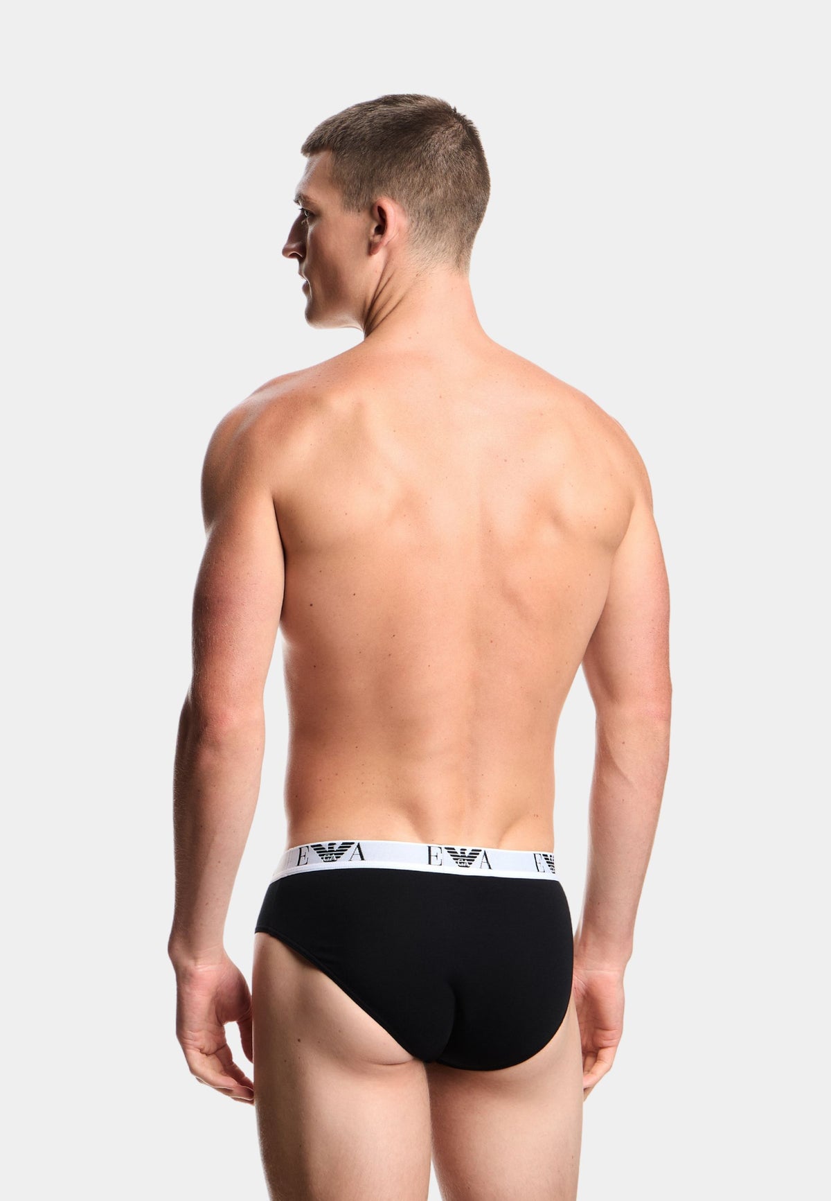Emporio Armani - Pack 3 Slip Stretch in Cotone con Logo