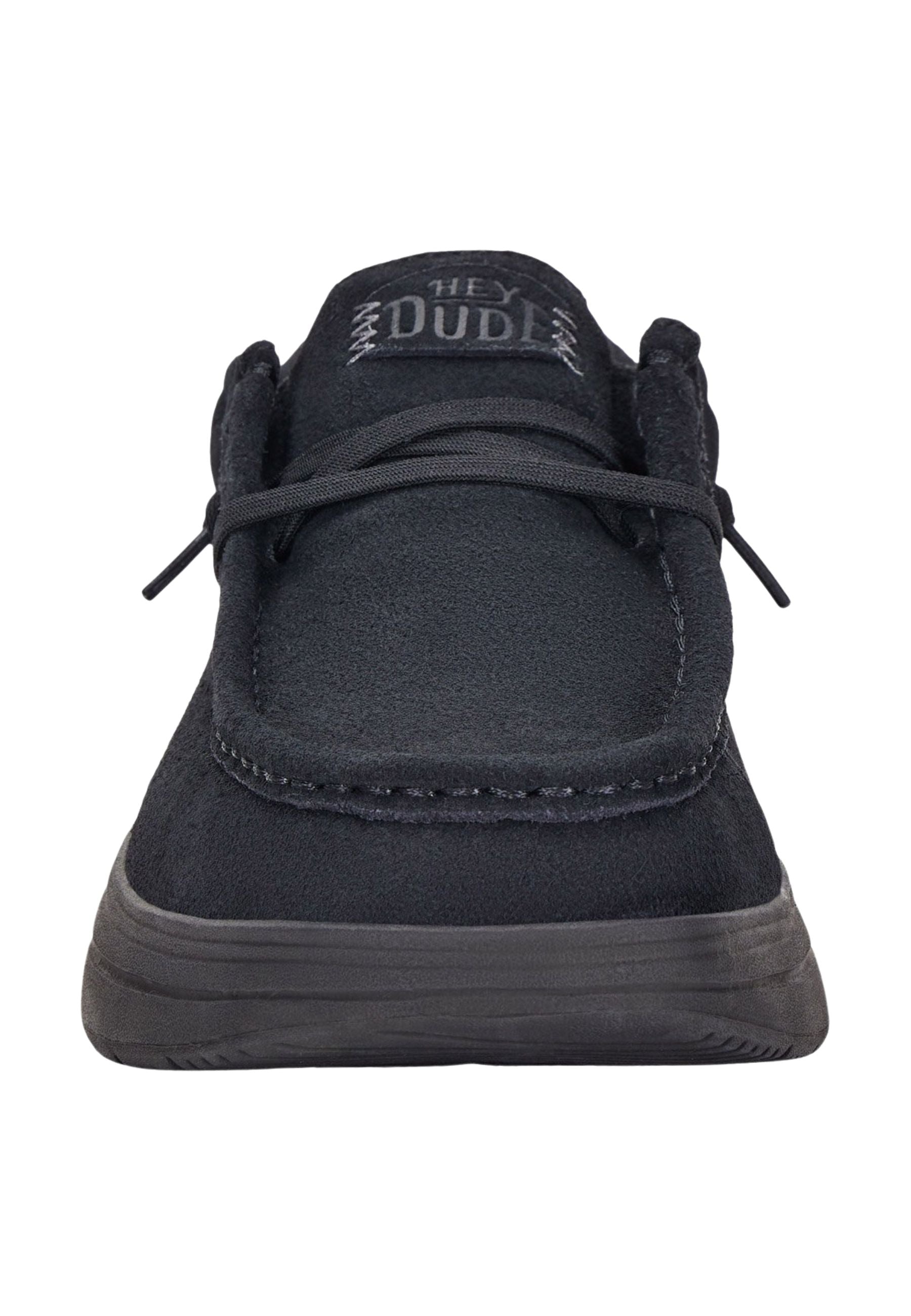 HEYDUDE Wally COMF Suede - Mocassino Uomo in Camoscio Nero