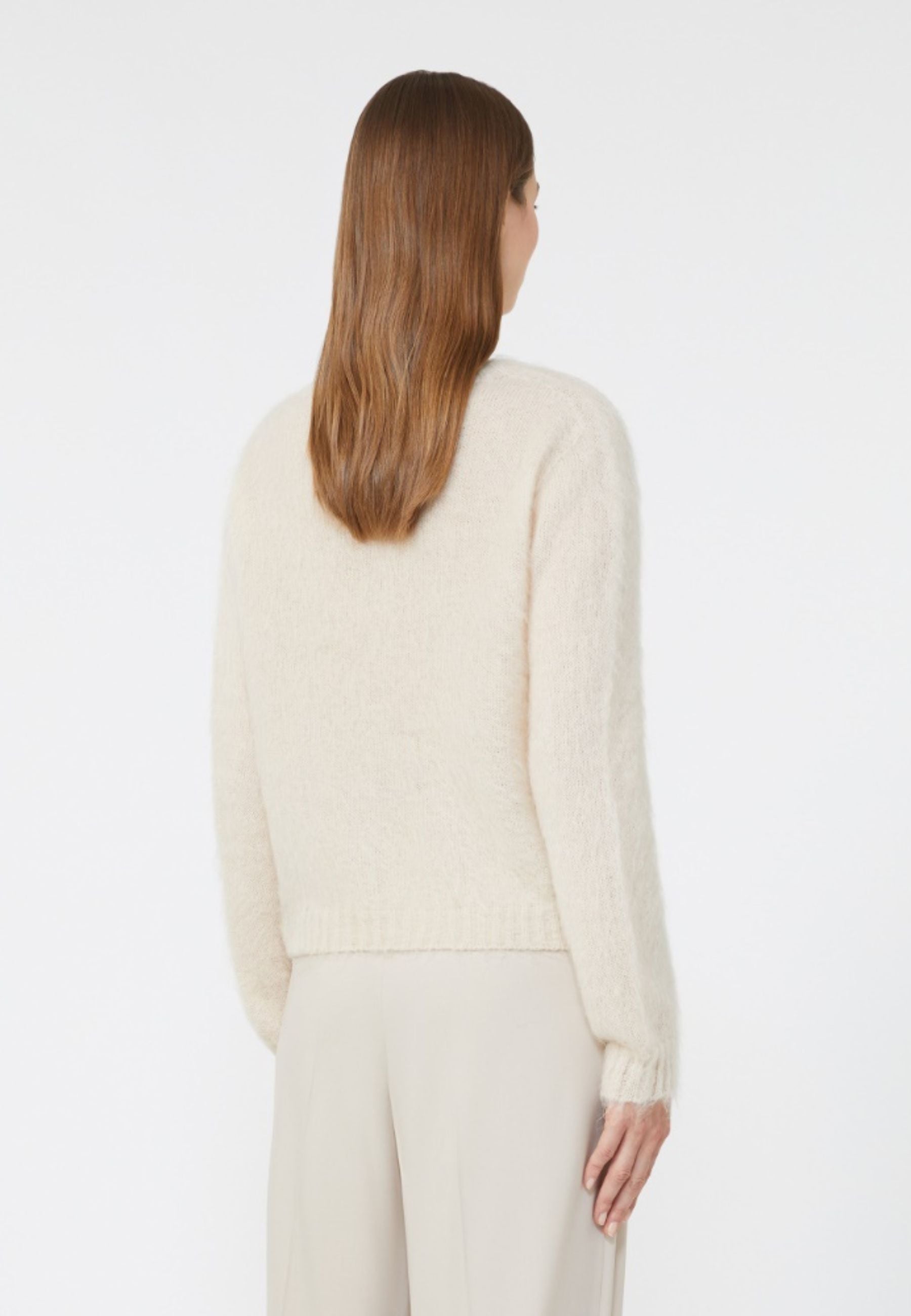 Maglia girocollo in filato di misto mohair