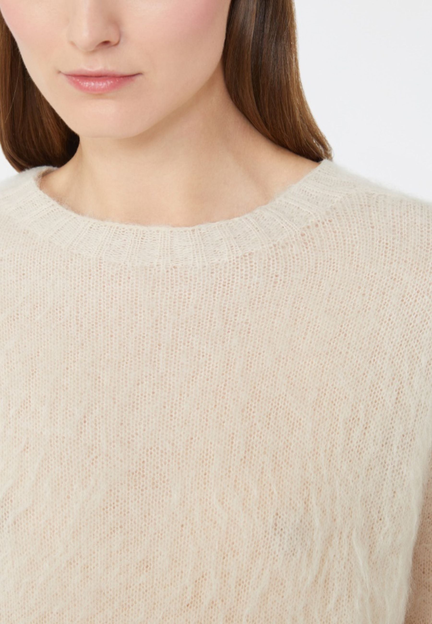 Maglia girocollo in filato di misto mohair