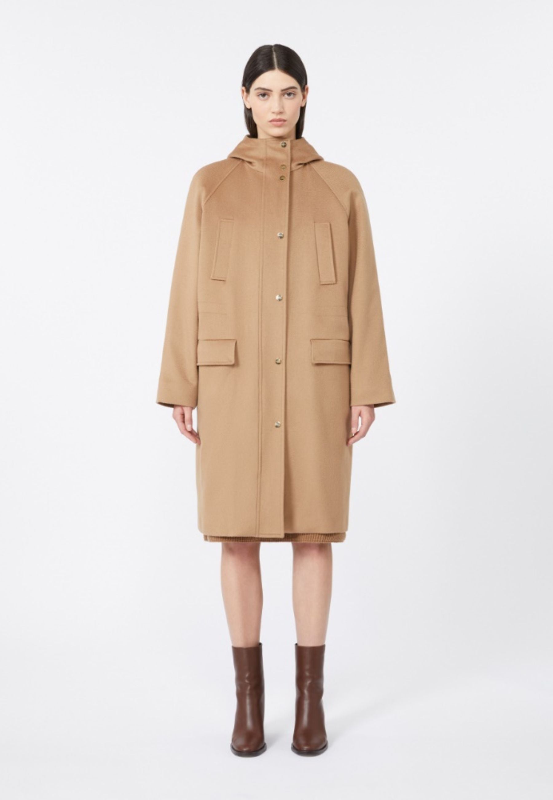 Parka lungo in drap di lana