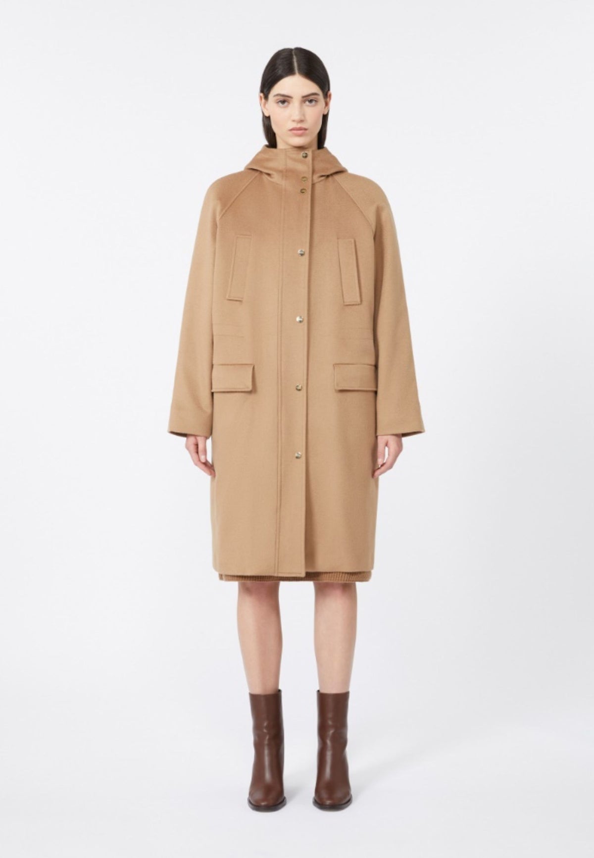 Parka lungo in drap di lana
