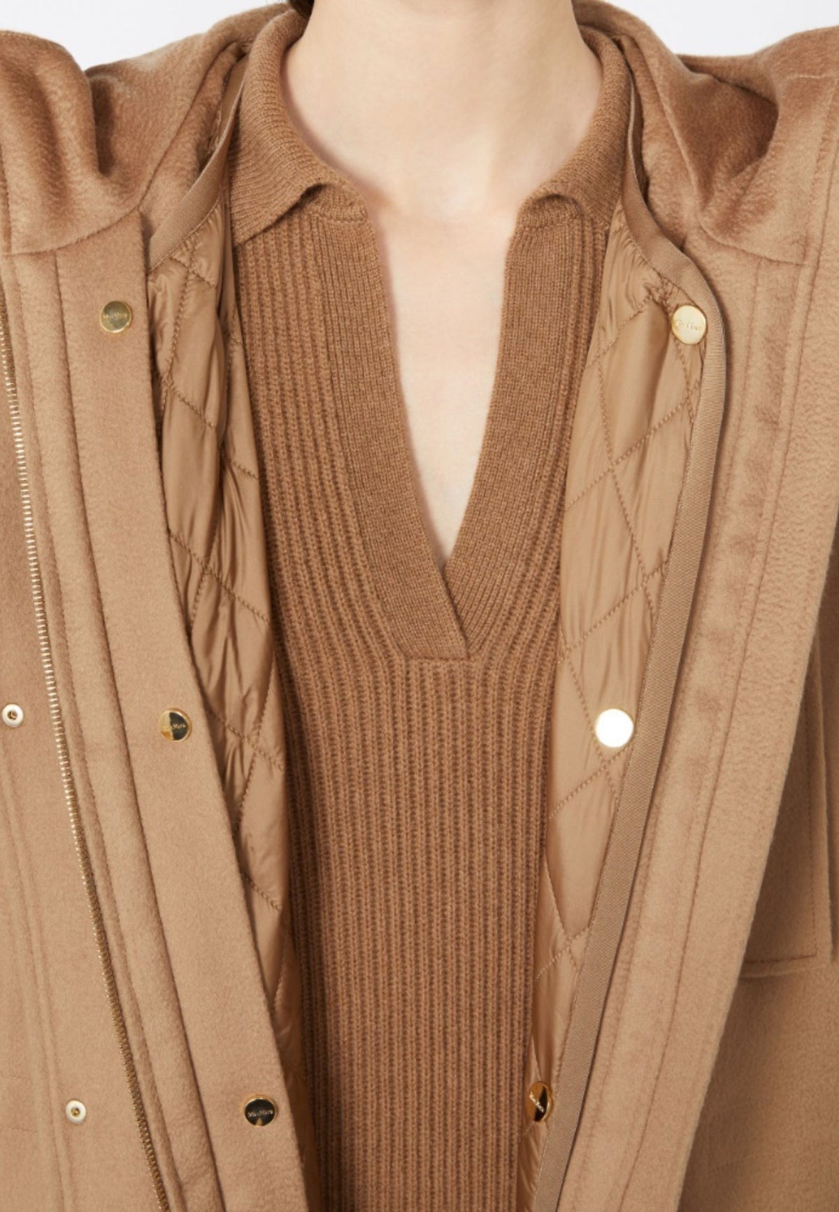 Parka lungo in drap di lana