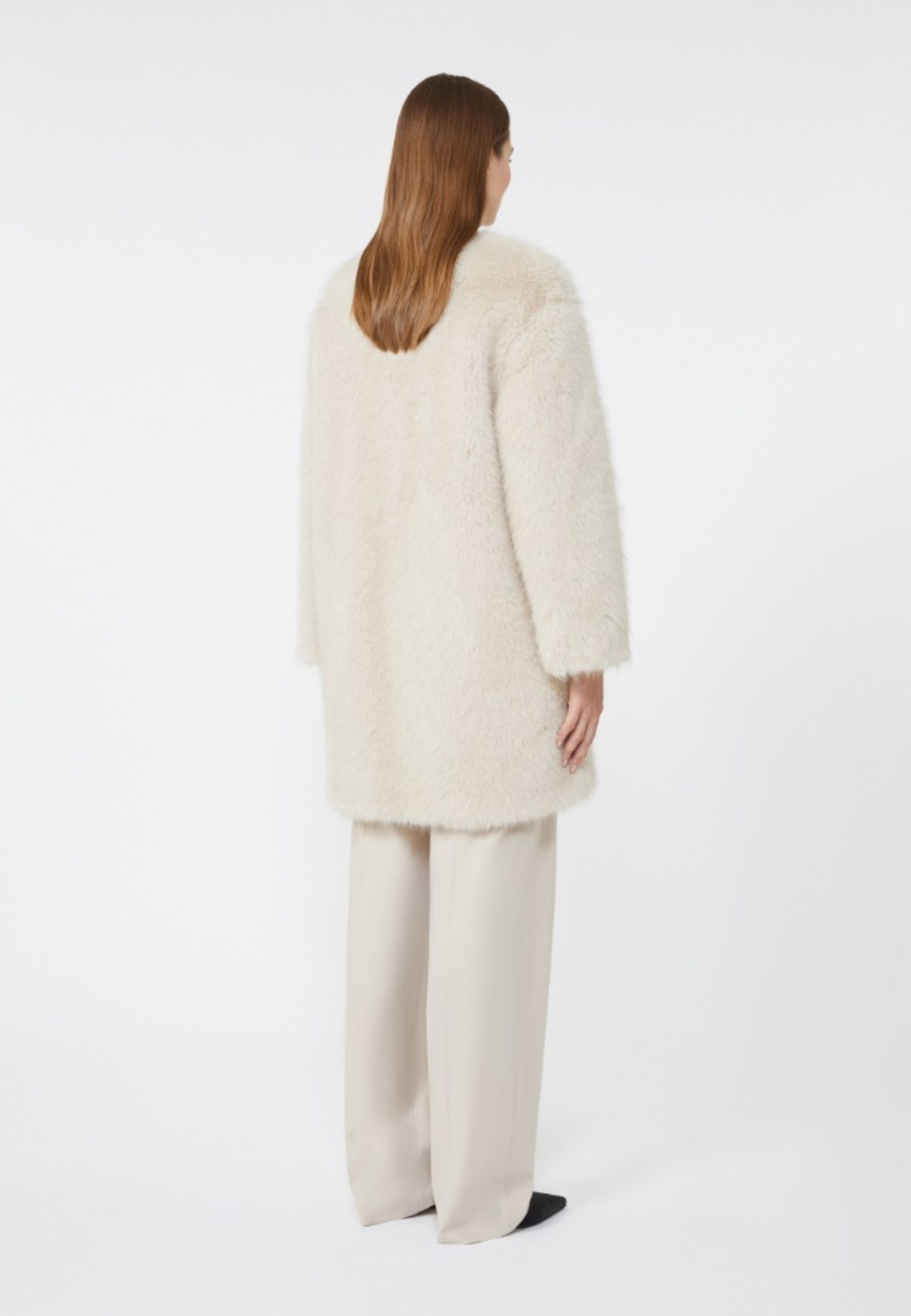Cappotto in tessuto effetto faux fur
