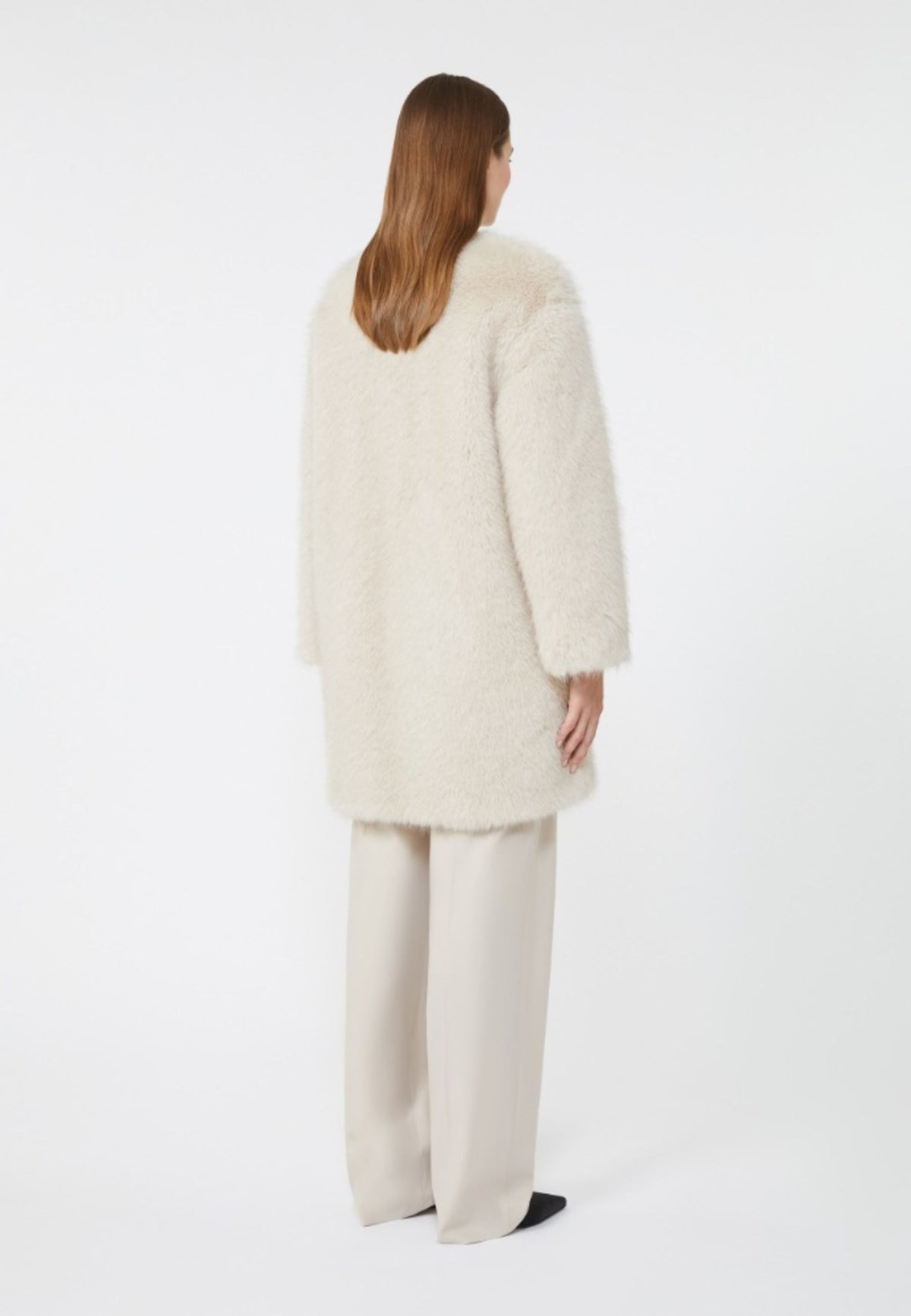 Cappotto in tessuto effetto faux fur
