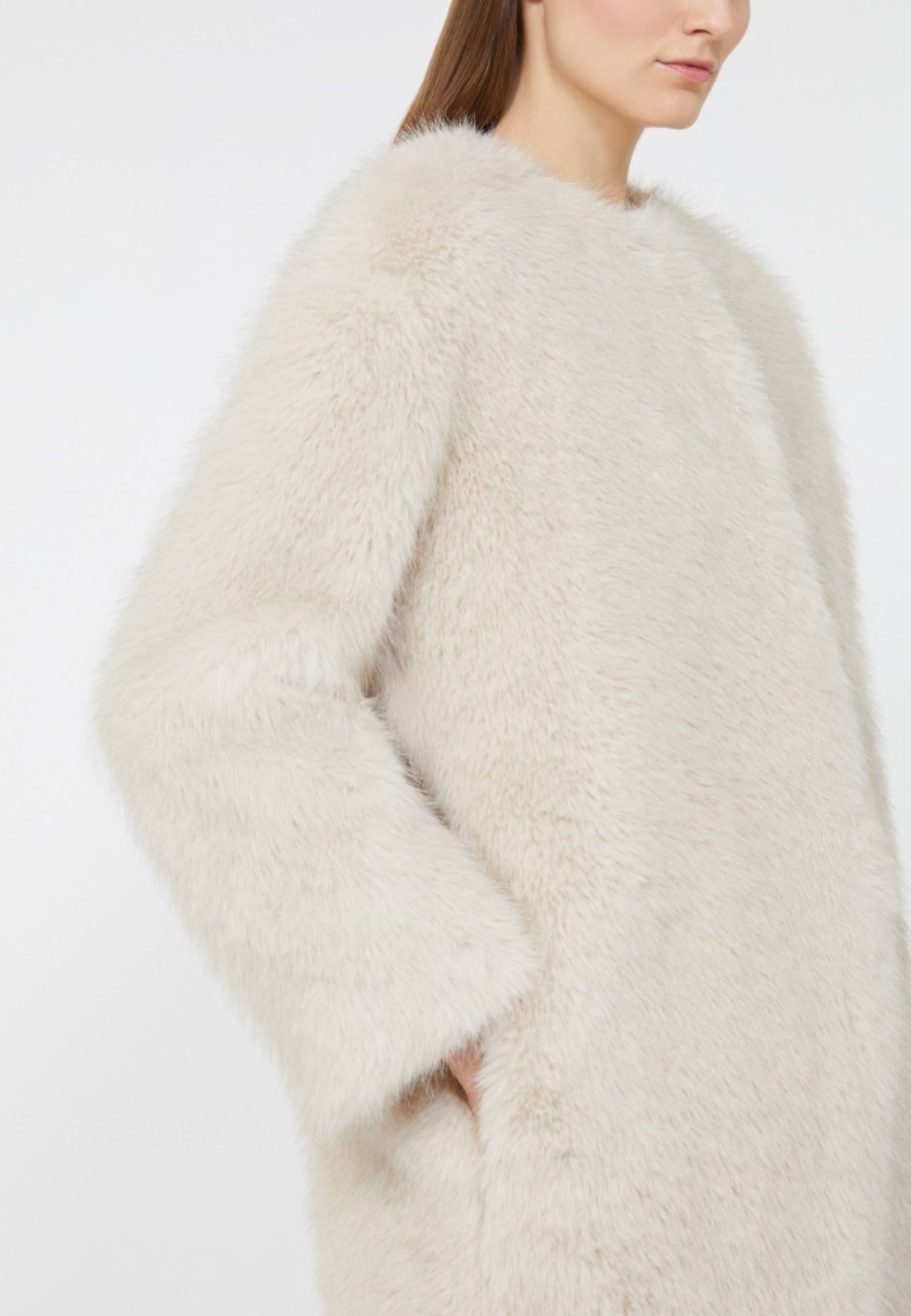 Cappotto in tessuto effetto faux fur