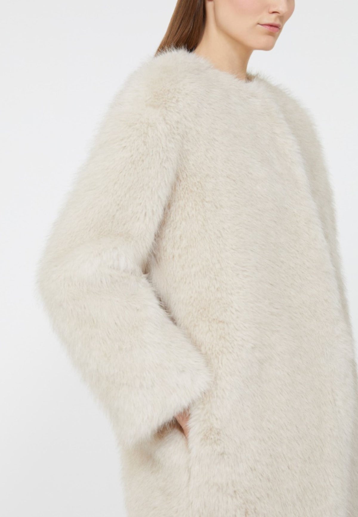 Cappotto in tessuto effetto faux fur
