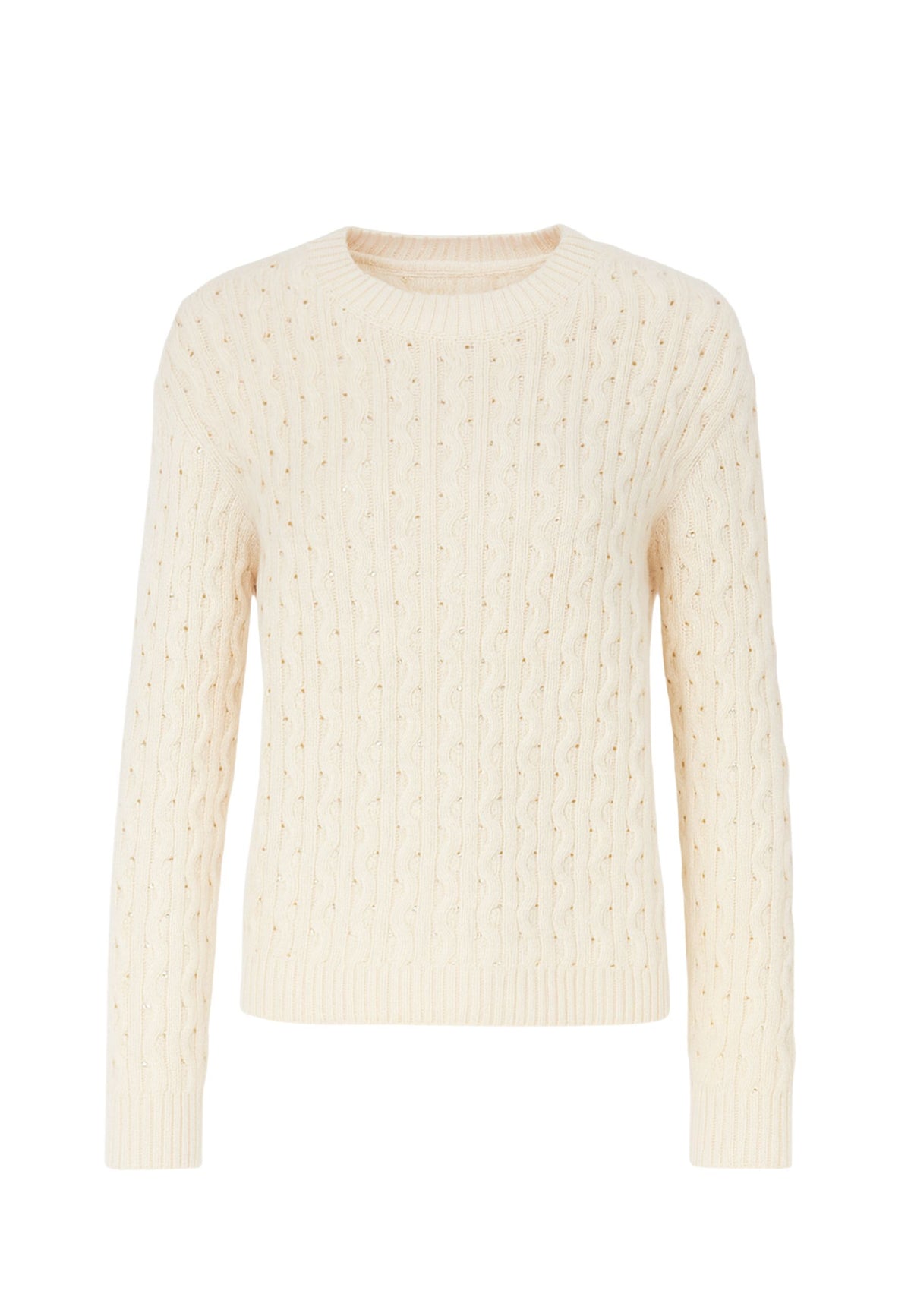 Maglia girocollo in lana con ricami