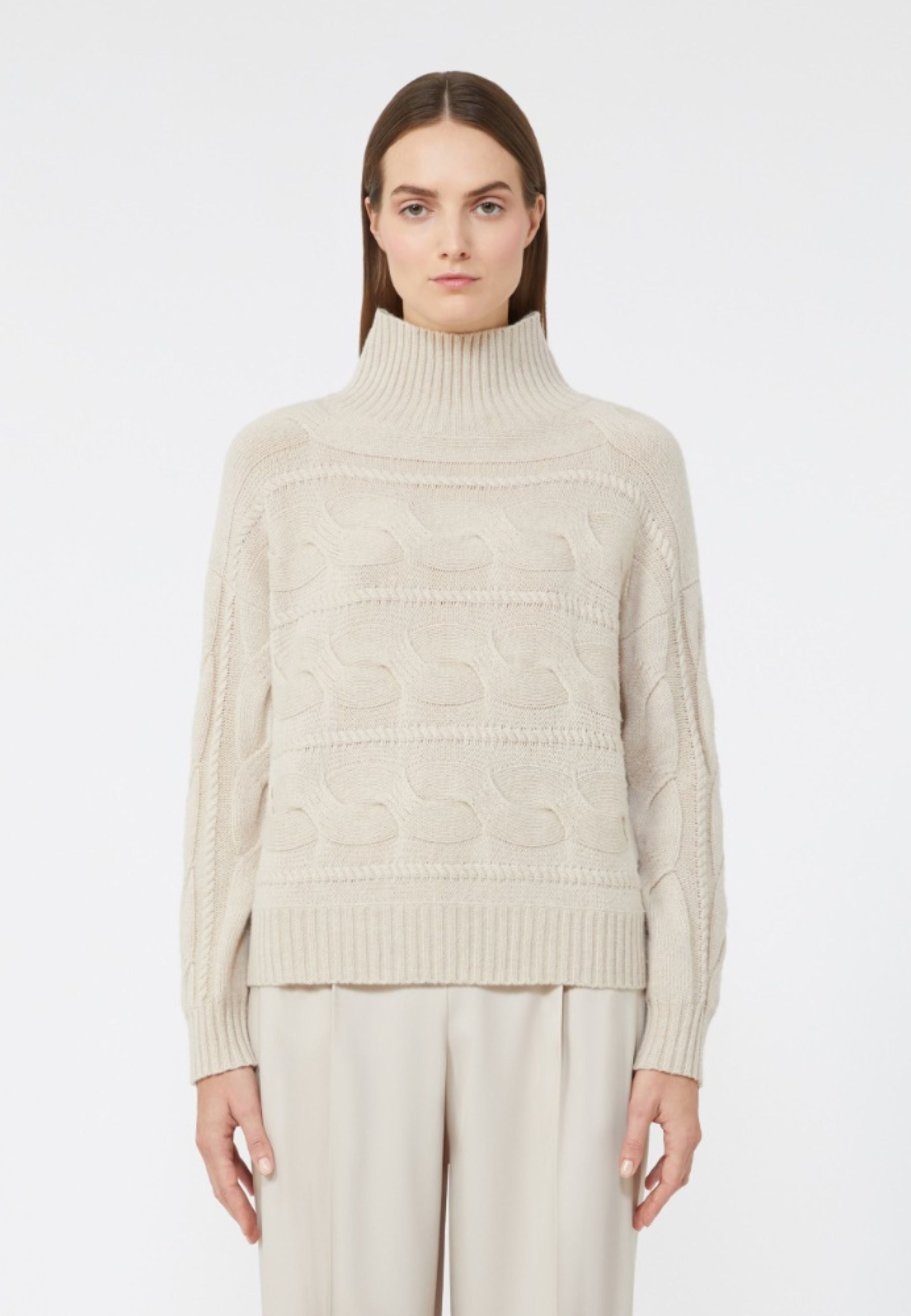 Maglia in lana e cachemire a trecce
