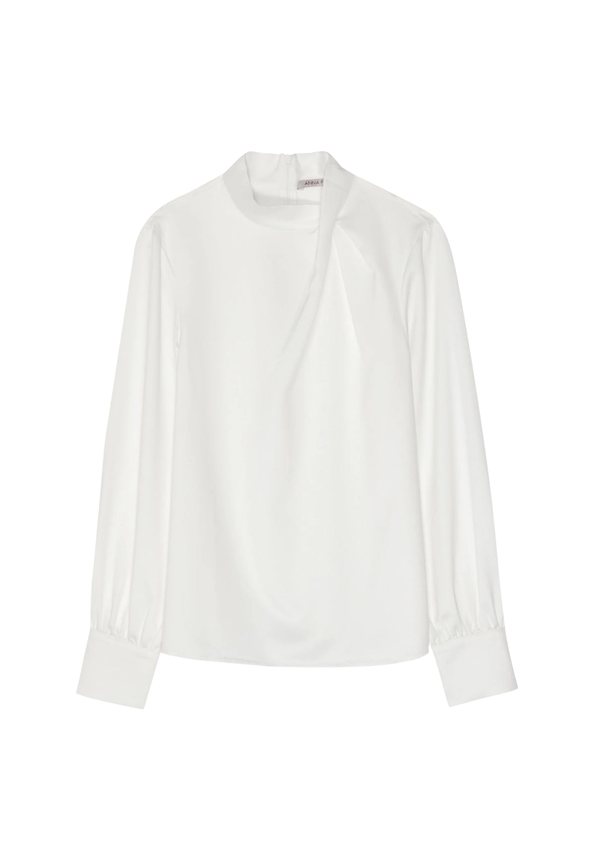 ANNA FIELD - Blusa satin effetto seta con collo drappeggiato
