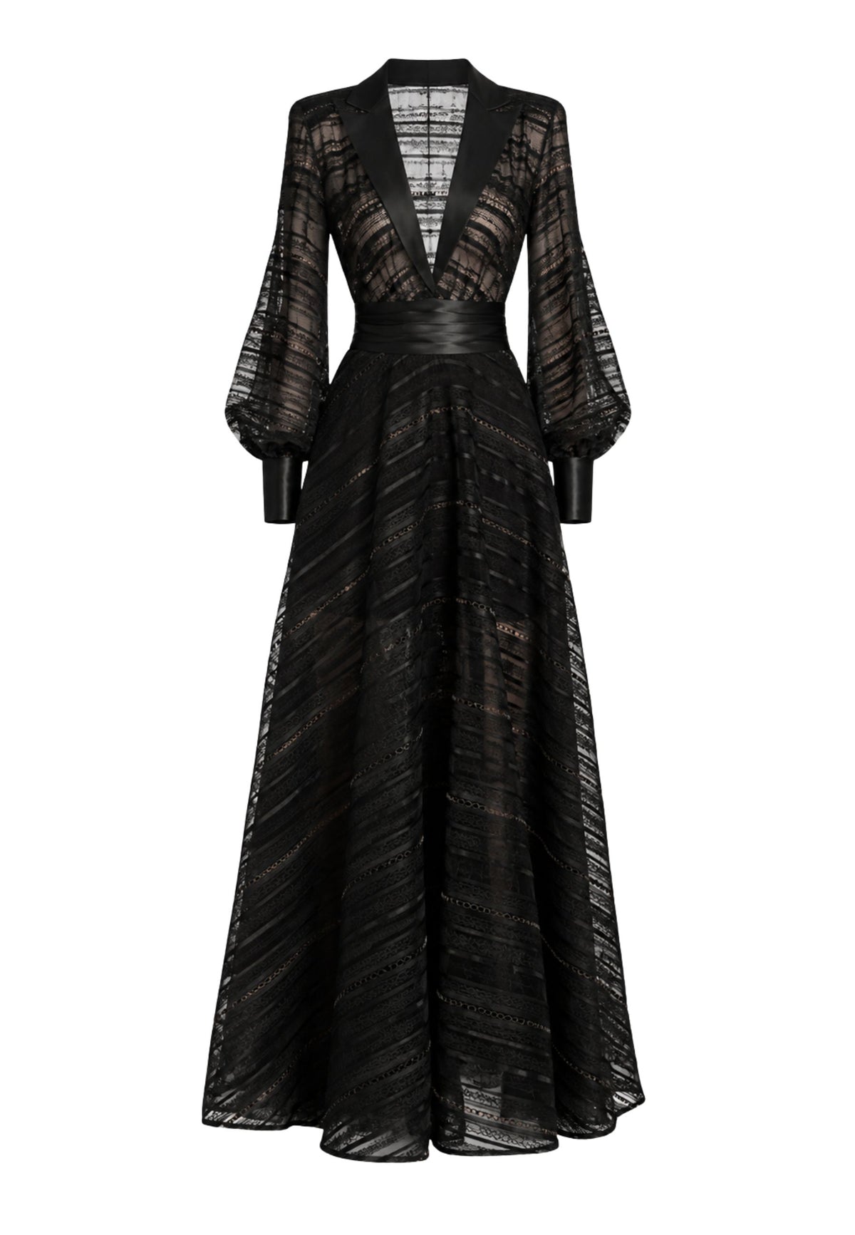 Abito Lungo Babylon in Pizzo Nero