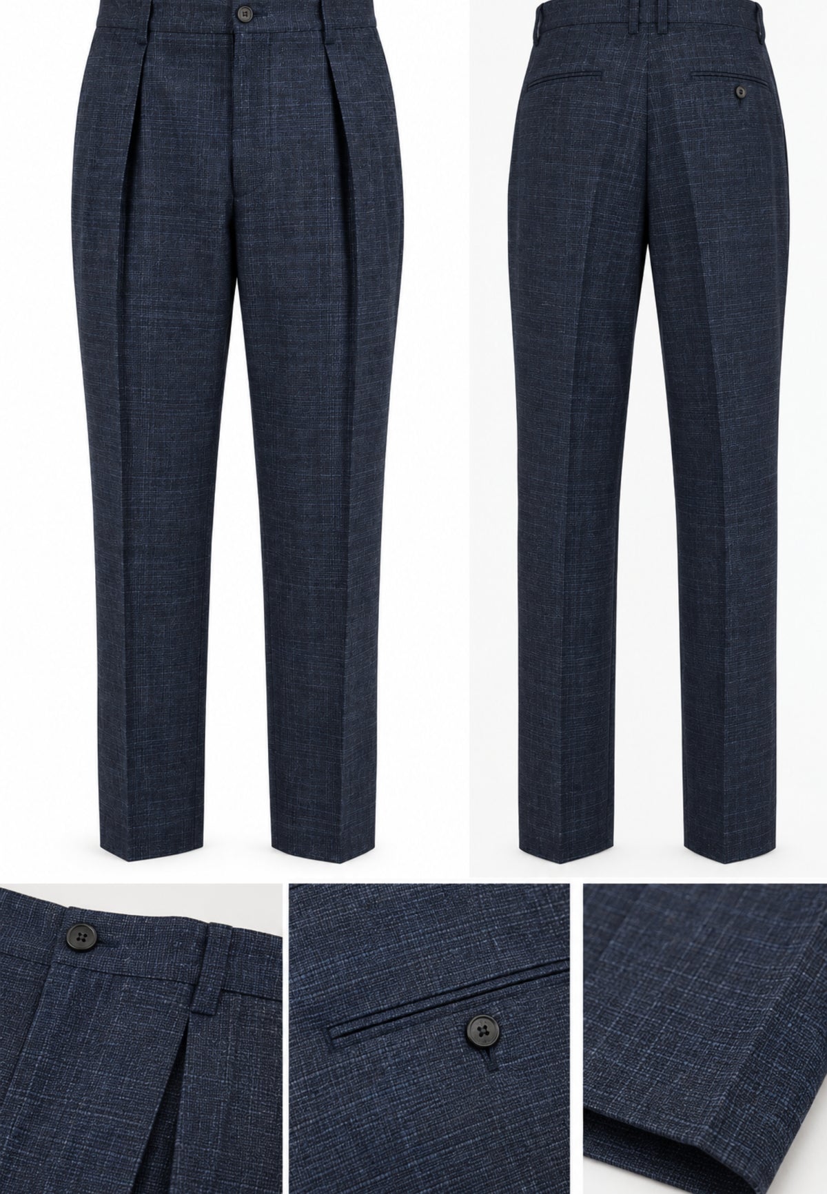Briglia 1949 - Pantaloni Portobellos in lana vergine con pieghe