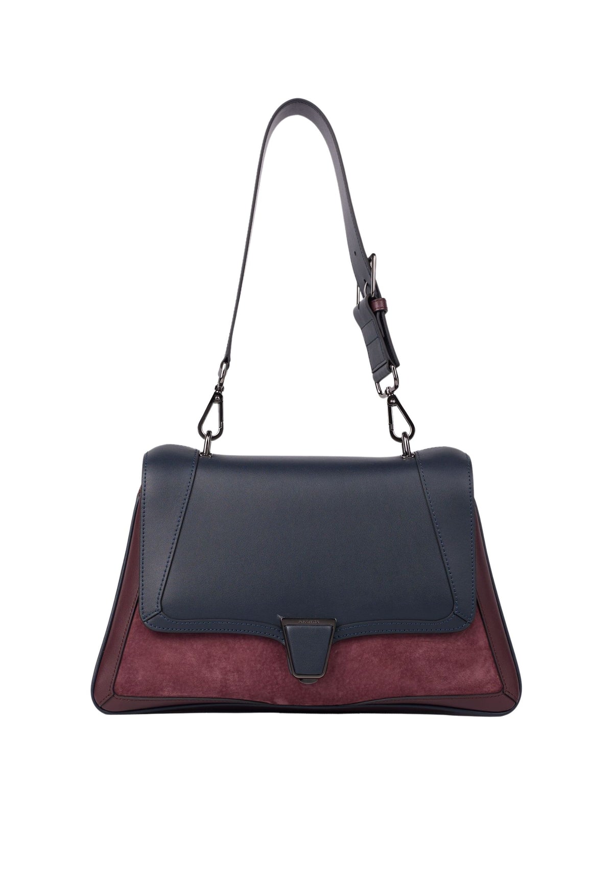 Cromia Rumi Borsa con Pattina in Pelle e Camoscio - Amaranto