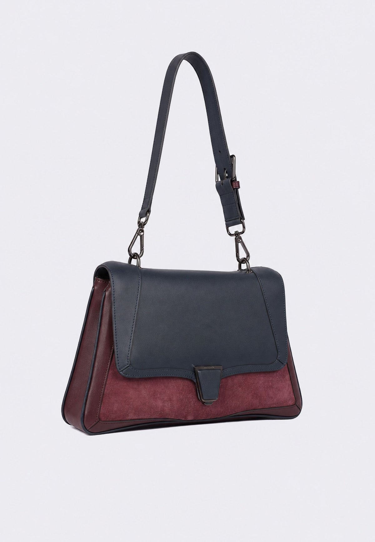 Cromia Rumi Borsa con Pattina in Pelle e Camoscio - Amaranto