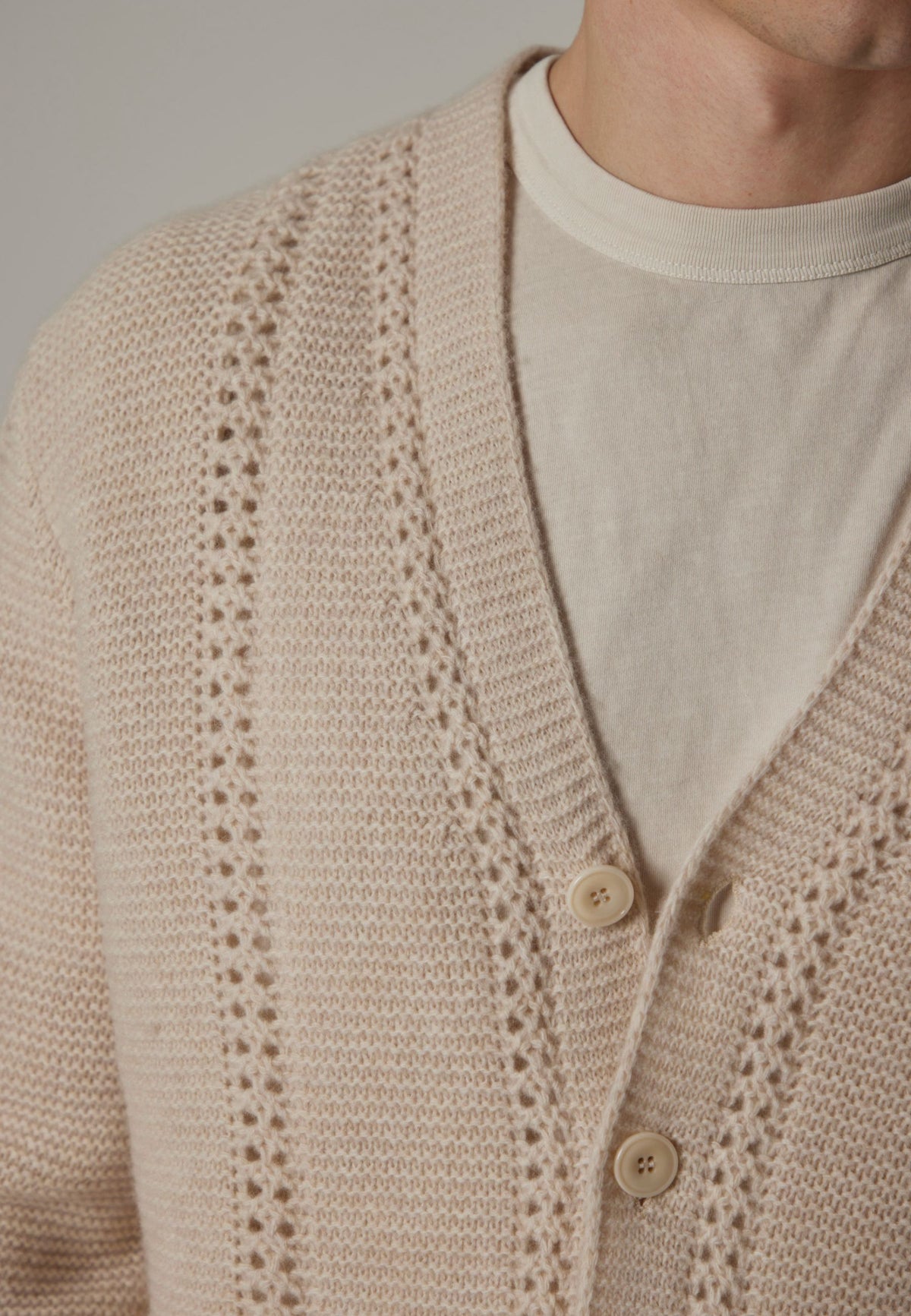 Daniele Fiesoli - Cardigan in Pura Lana Merino a Punto Legaccio e Traforo