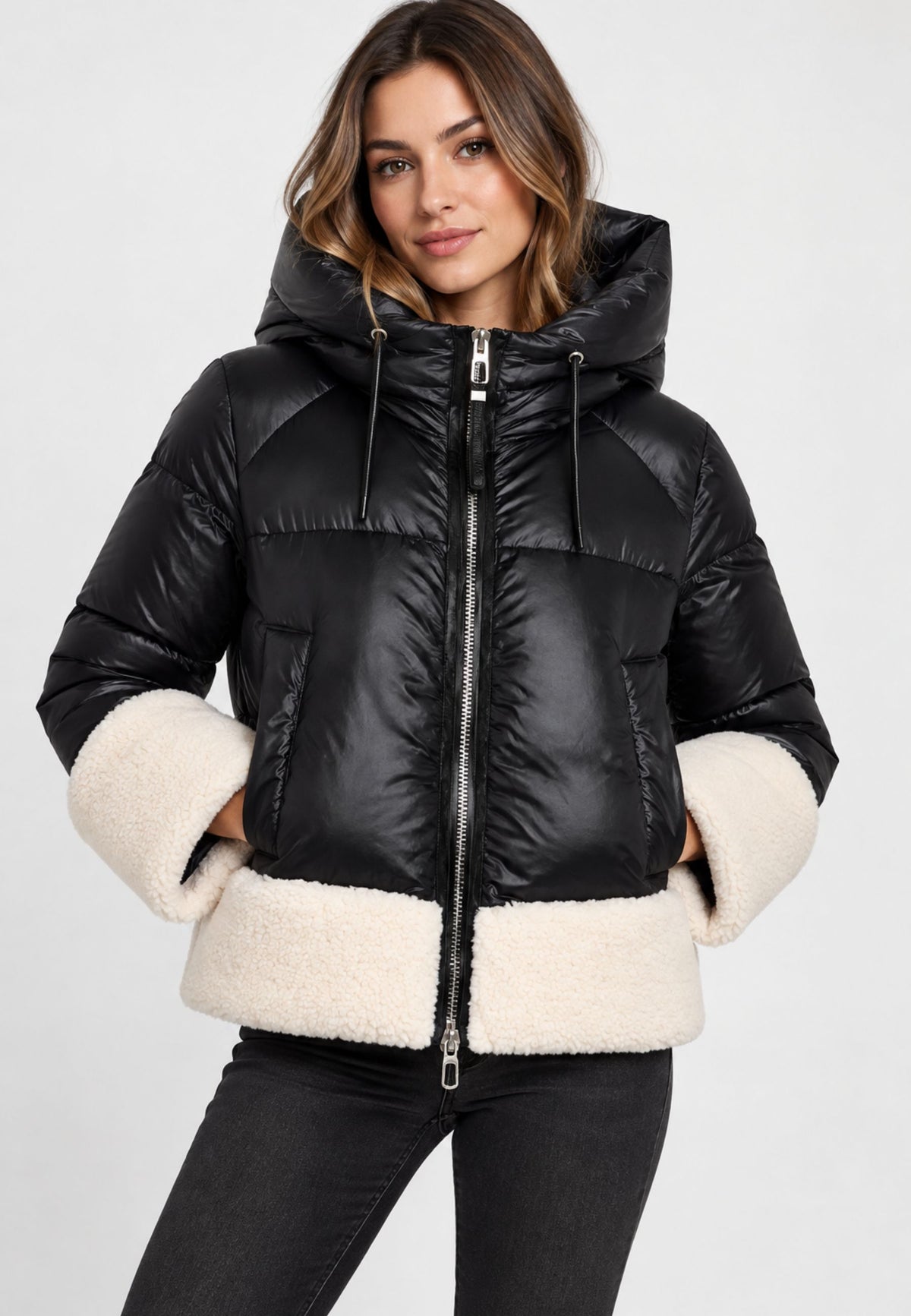DUNO Piumino Amy con inserti effetto shearling