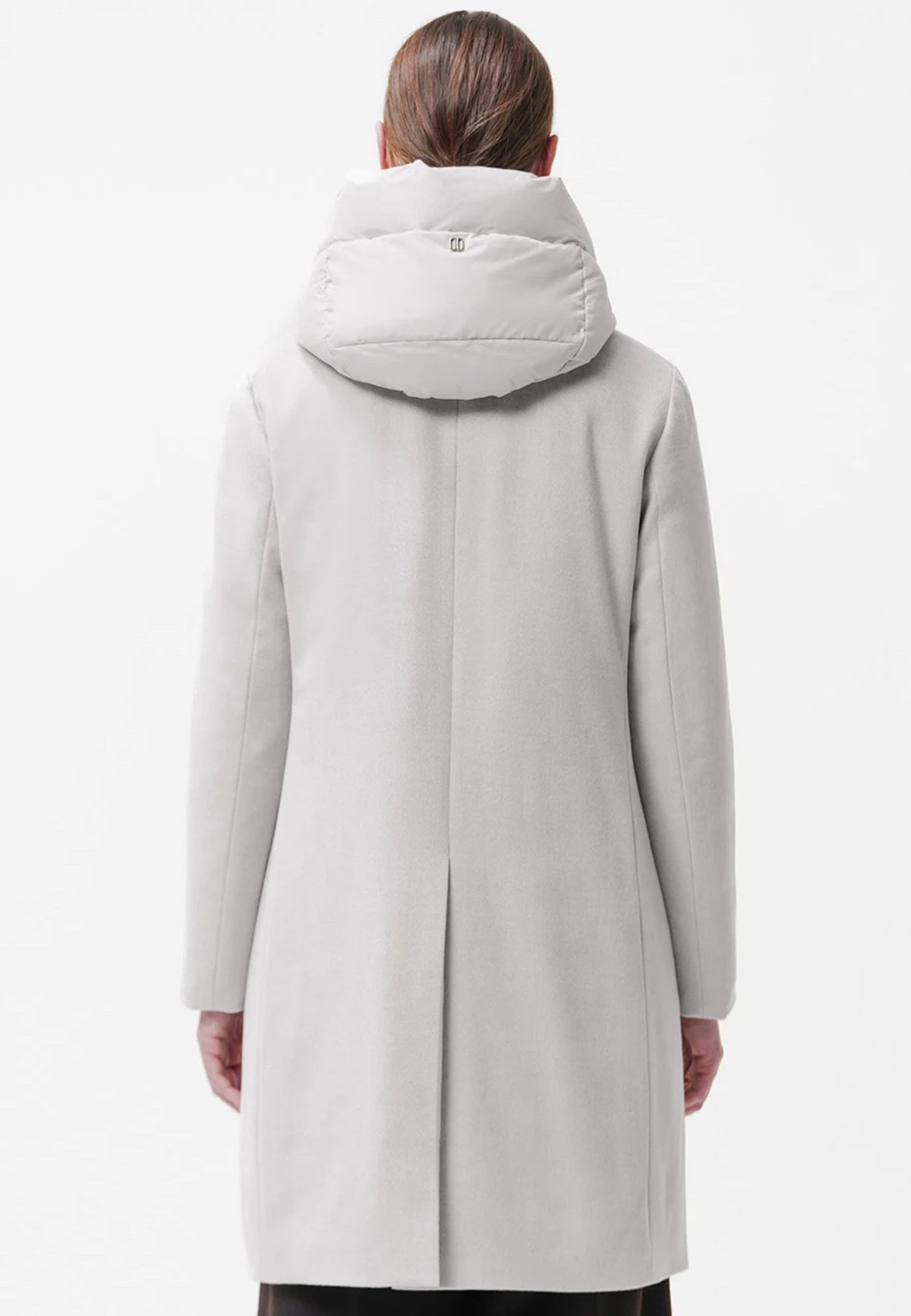DUNO ARTEMIDE - Cappotto Donna in Lana Tecnica con Pettorina Removibile e Cappuccio