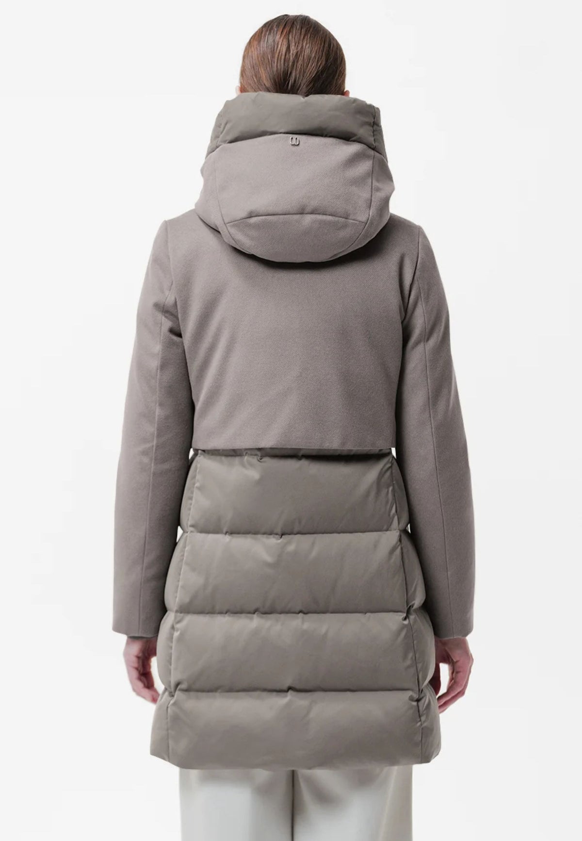 DUNO BALLON X - Piumino Lungo Donna Bi-Materiale con Cappuccio