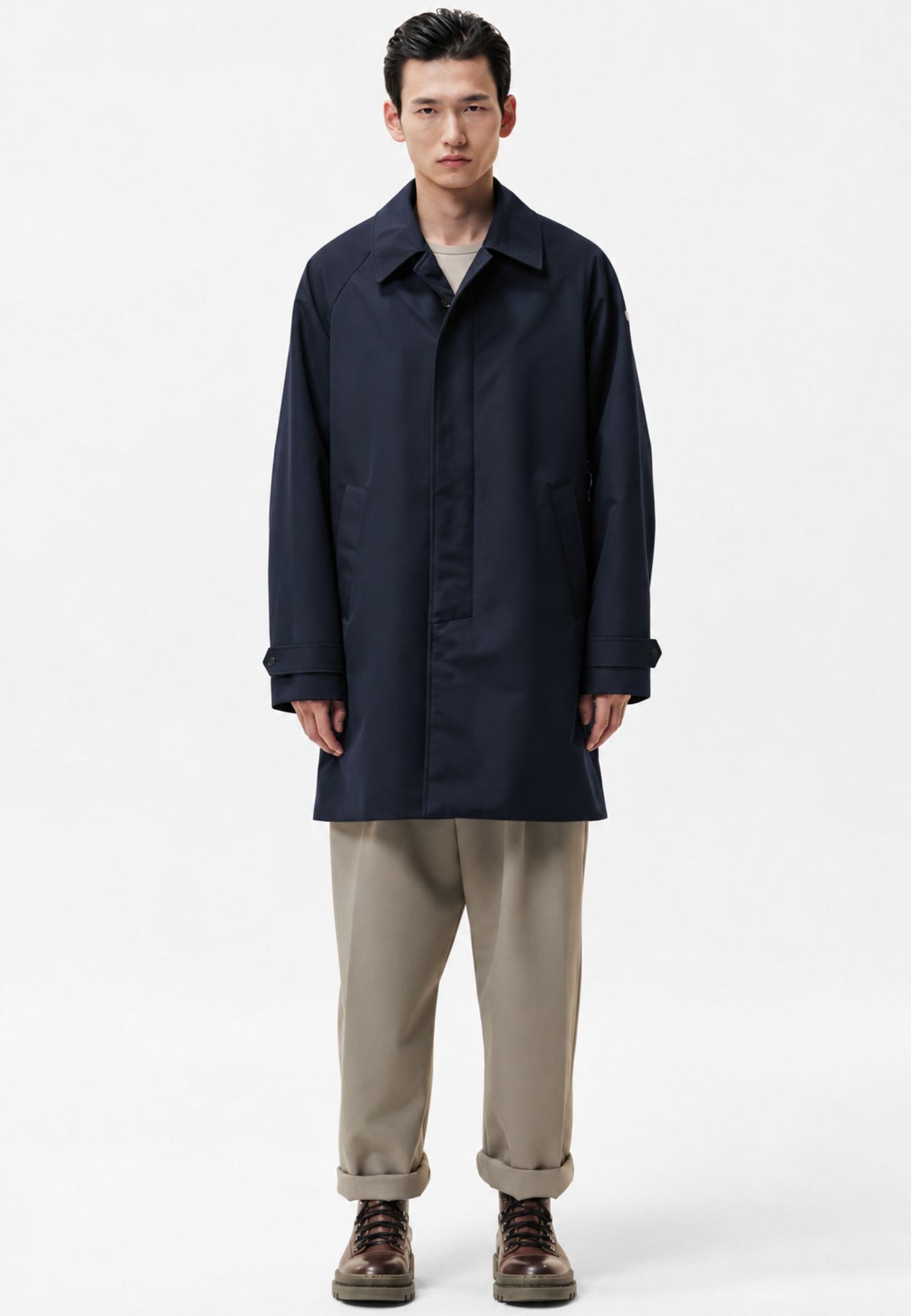 DUNO JOON - Cappotto Lungo Uomo Impermeabile in Tessuto Tecnico Ripstop 3-Layer