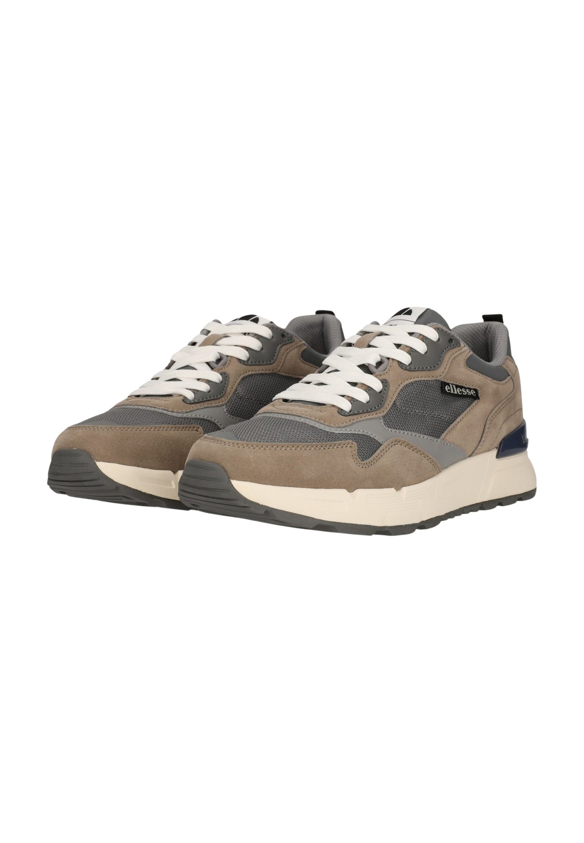 Ellesse Chad Sneakers in Mesh e Inserti Effetto Suede - Tortora e Grigio