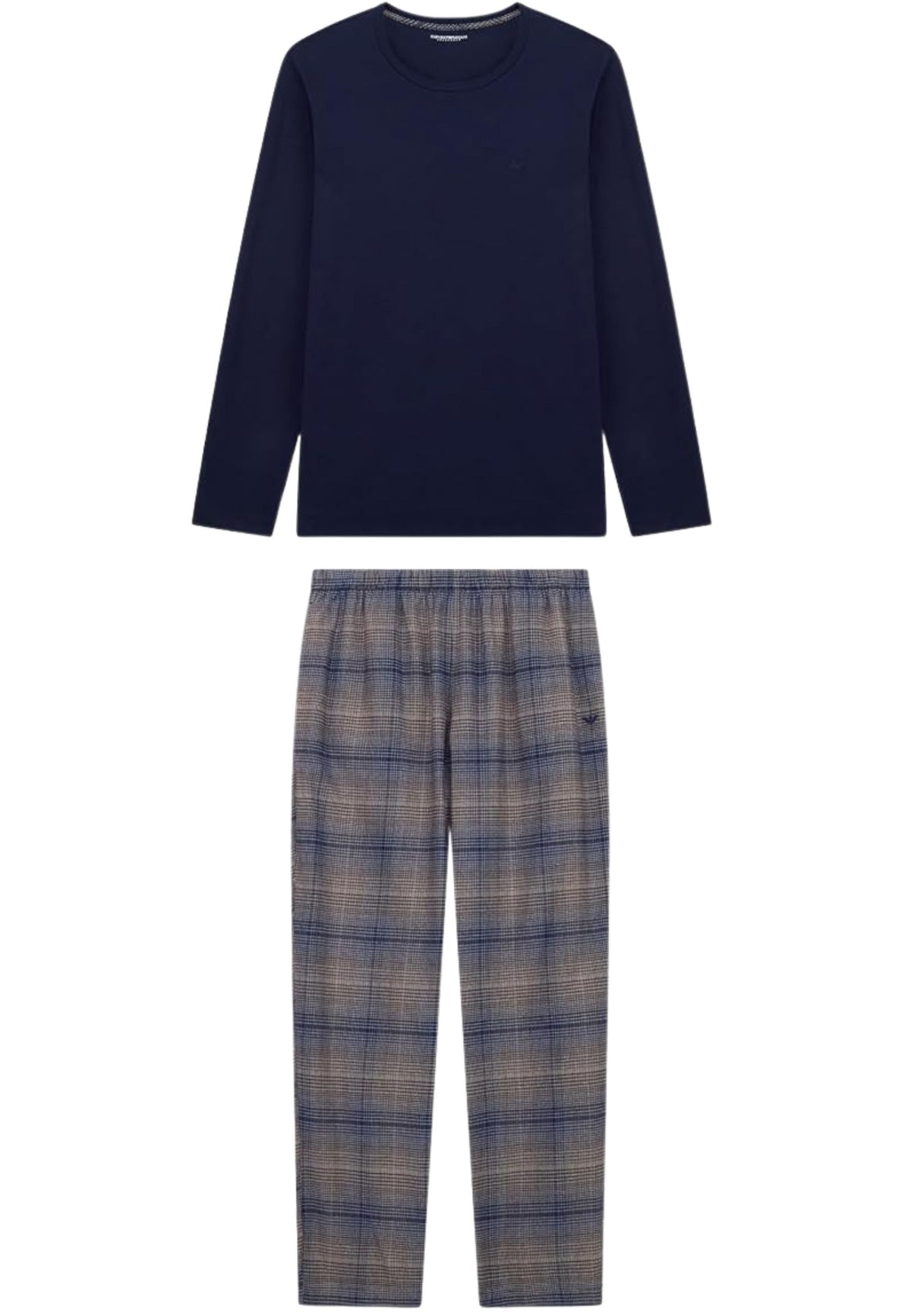 Emporio Armani - Pigiama Lungo in Cotone con Pantaloni Check