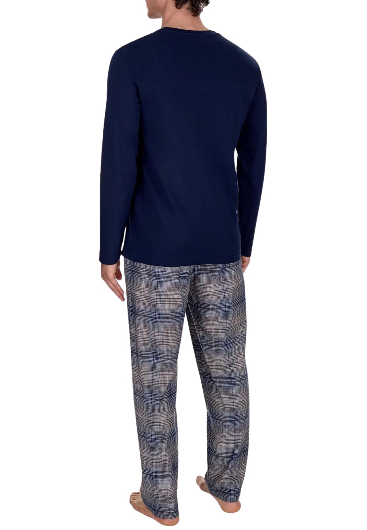 Emporio Armani - Pigiama Lungo in Cotone con Pantaloni Check