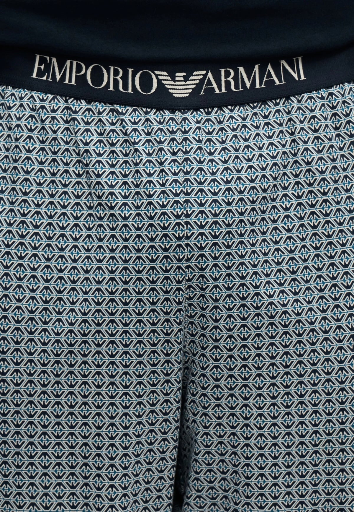 Emporio Armani - Pigiama Lungo in Cotone con Pantaloni Fantasia