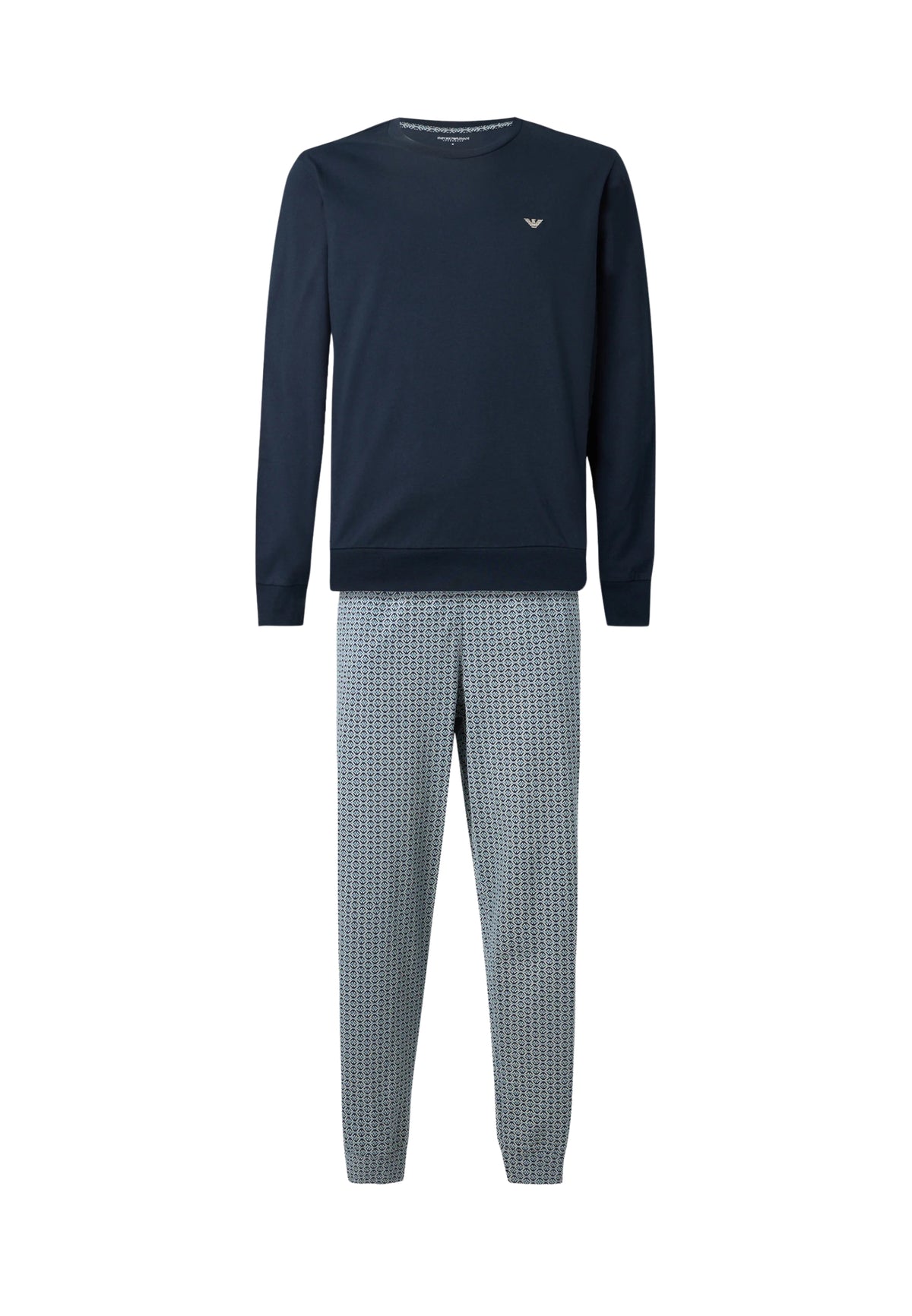 Emporio Armani - Pigiama Lungo in Cotone con Pantaloni Fantasia