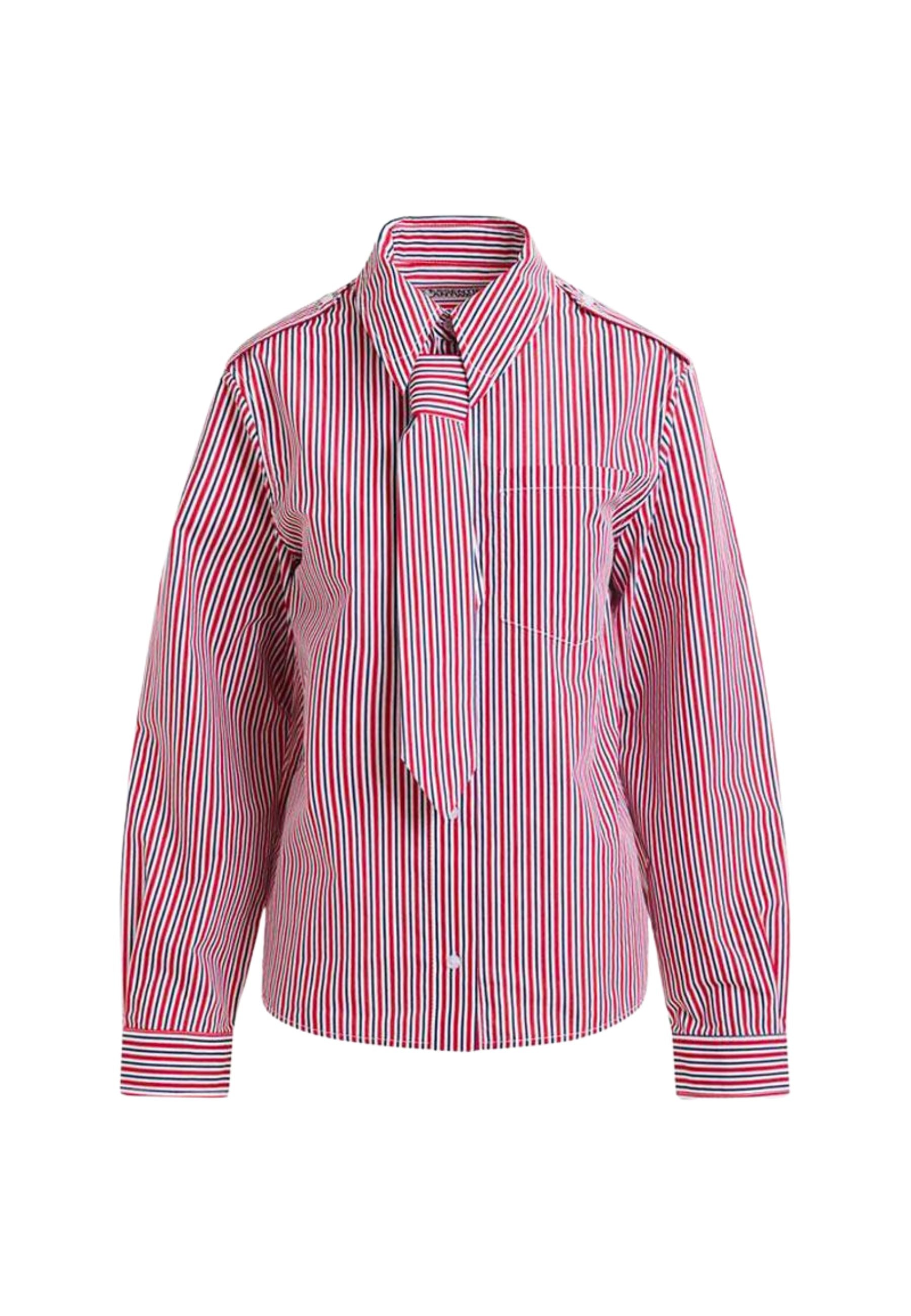 Camicia boxy a righe con fiocco removibile - Essentiel Antwerp