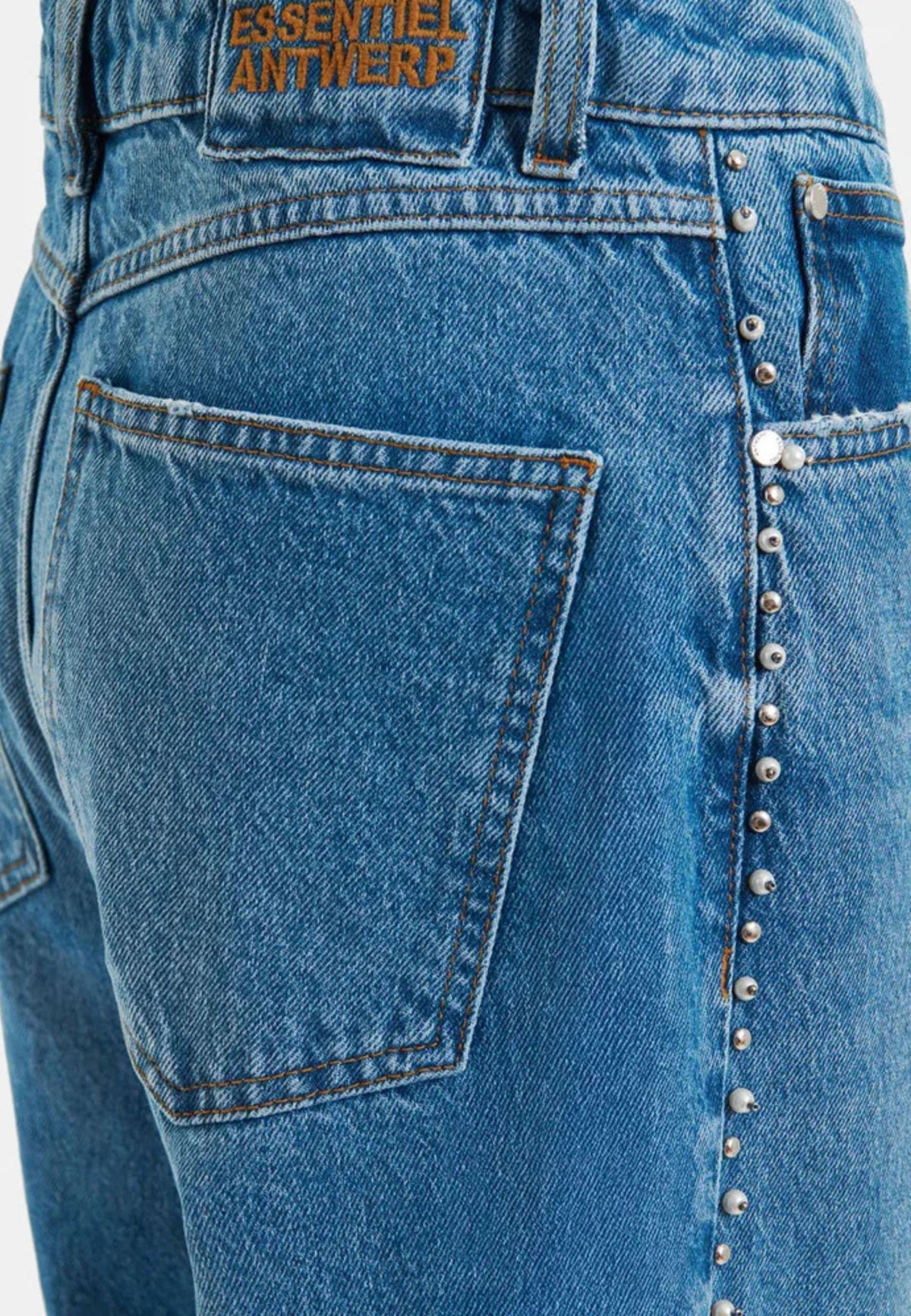 Jeans in denim con perle e borchie - Essentiel Antwerp