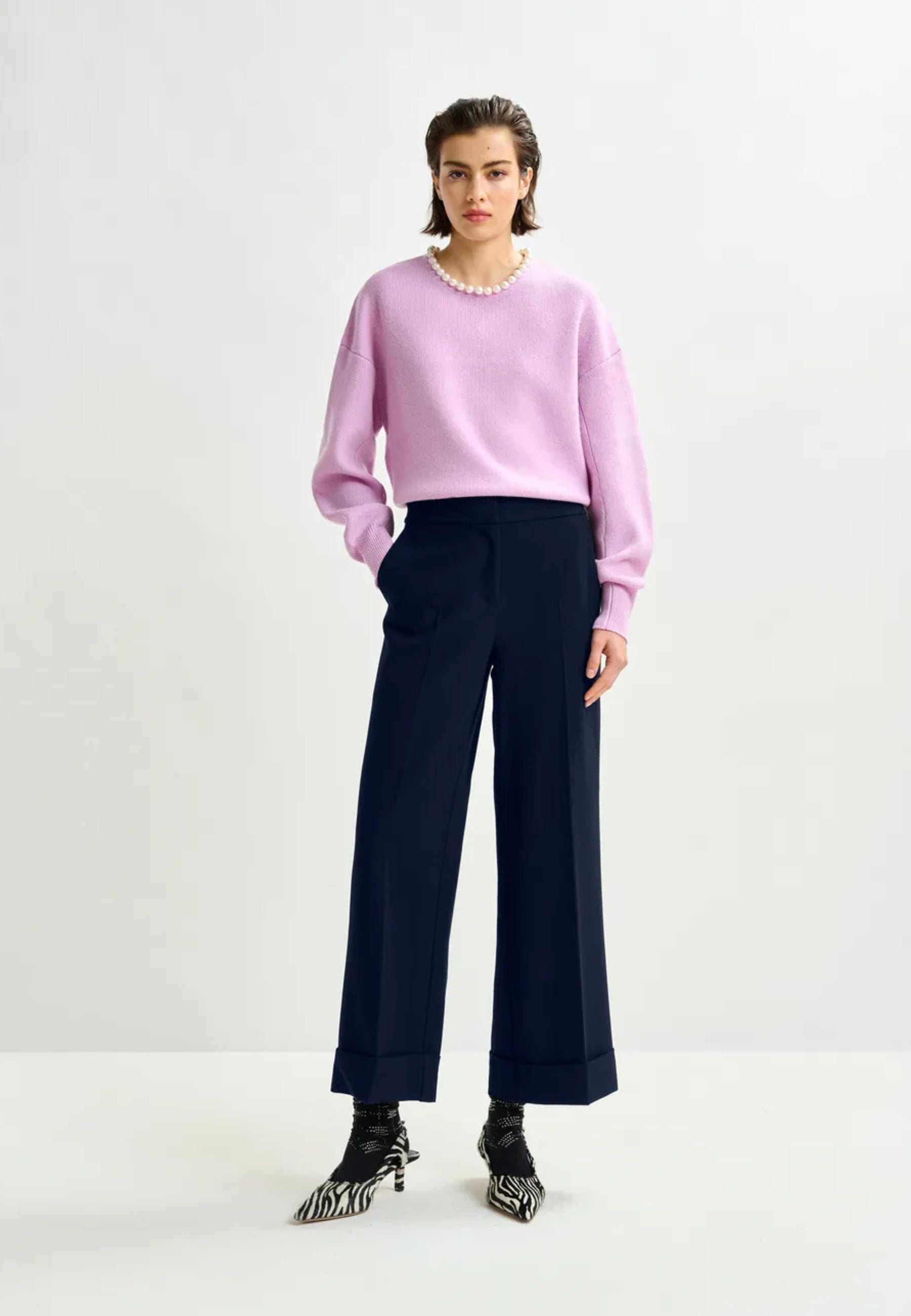 Essentiel Antwerp - Maglione rosa con perle