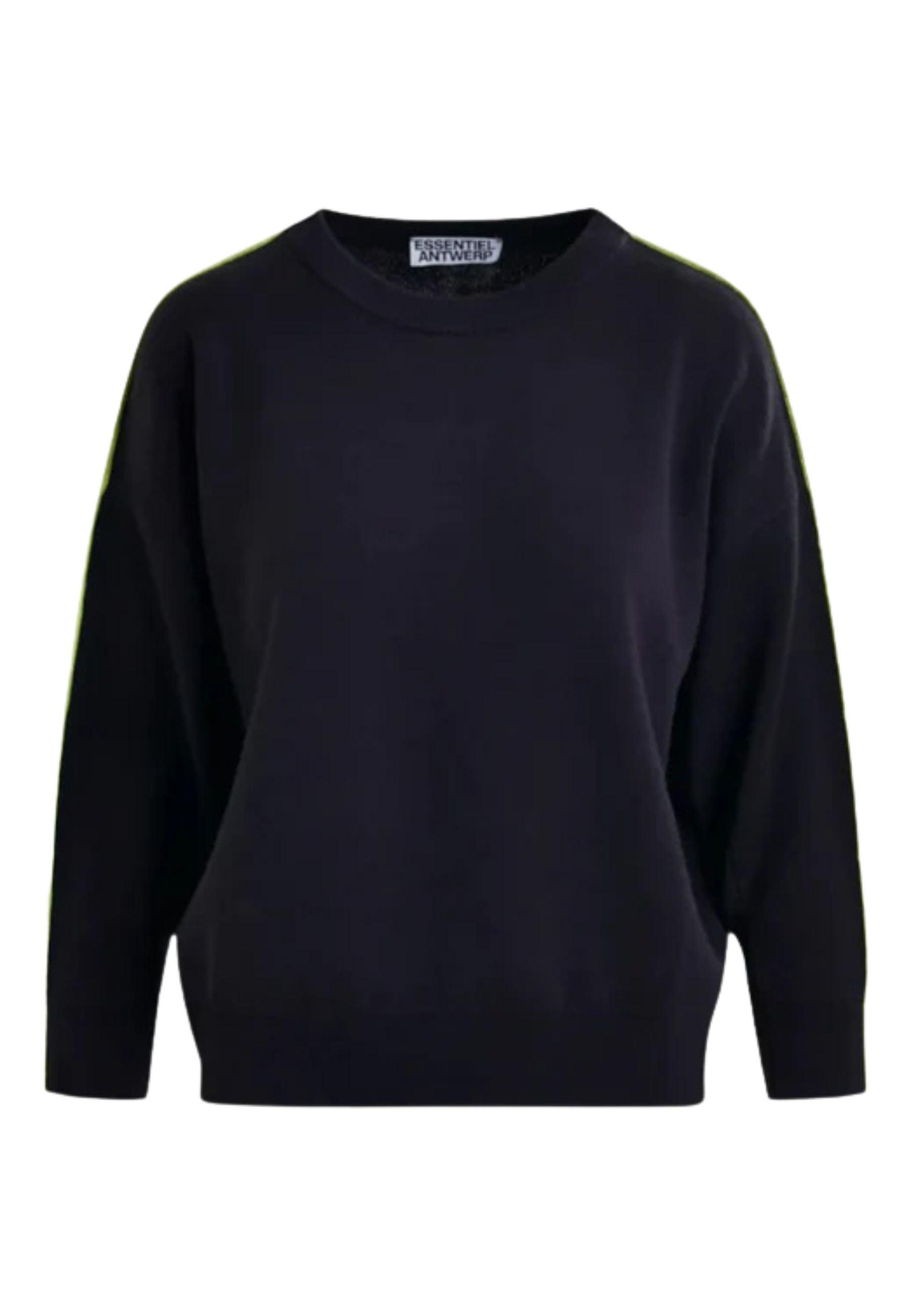 Essentiel Antwerp - Maglione in maglia fine navy con dettagli a contrasto