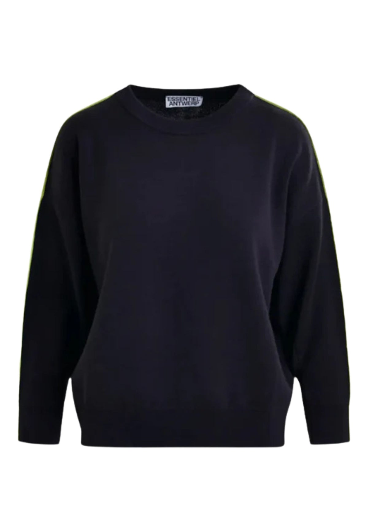 Essentiel Antwerp - Maglione in maglia fine navy con dettagli a contrasto