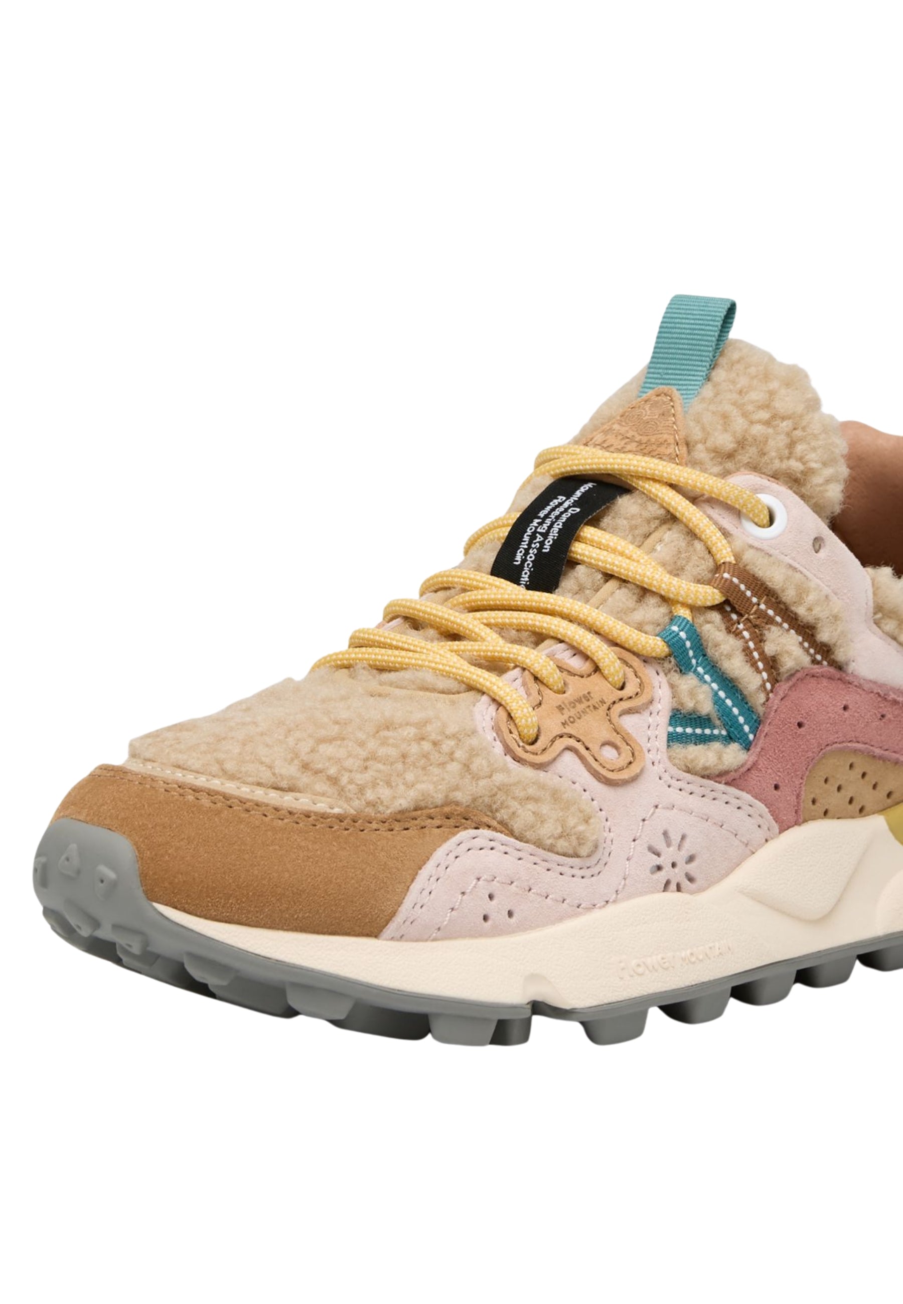 FLOWER MOUNTAIN YAMANO 3 WOMAN - Sneakers Donna Teddy e Suede Rosa-Beige