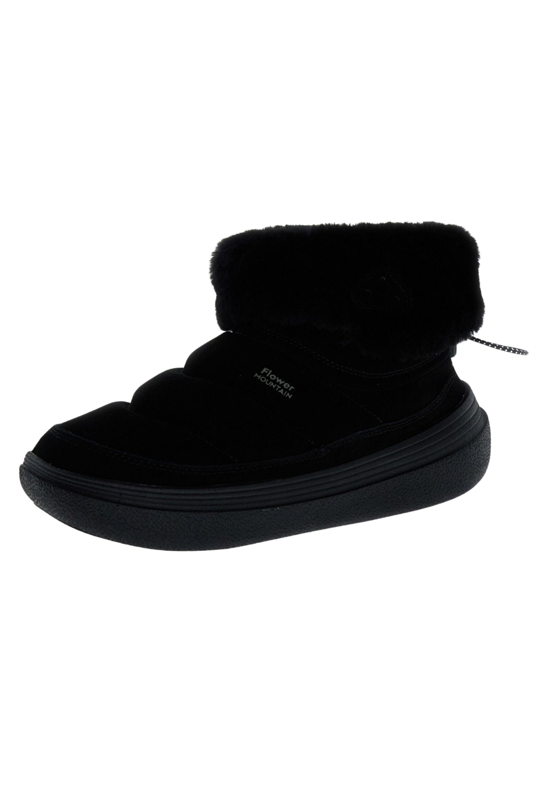 FLOWER MOUNTAIN - Stivaletto Donna in Suede con Shearling - Nero