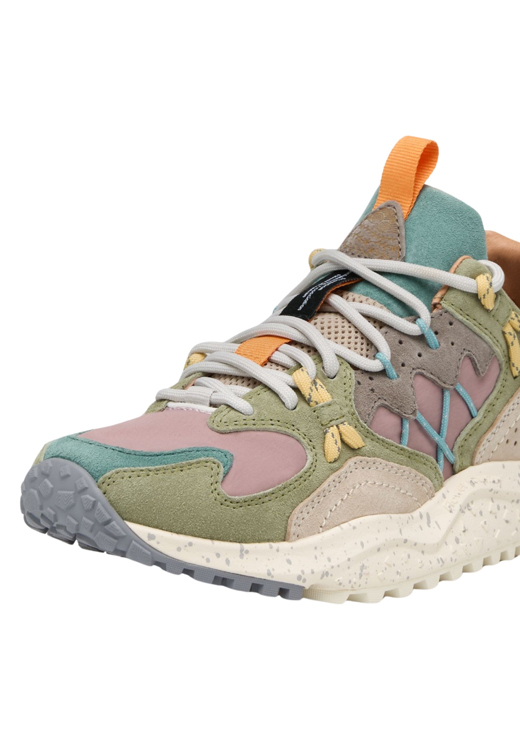 FLOWER MOUNTAIN YAMABUSHI WOMAN - Sneakers Donna in Suede e Tessuto Tecnico Verde-Beige-Tortora