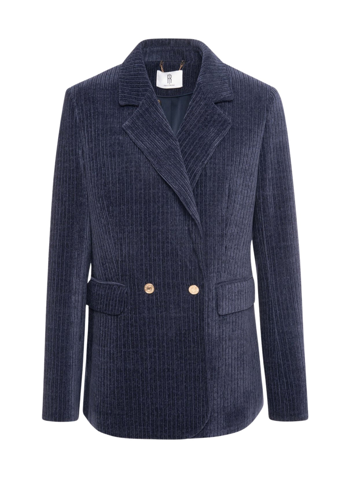 FRACOMINA Blazer Lungo in Velluto Blu