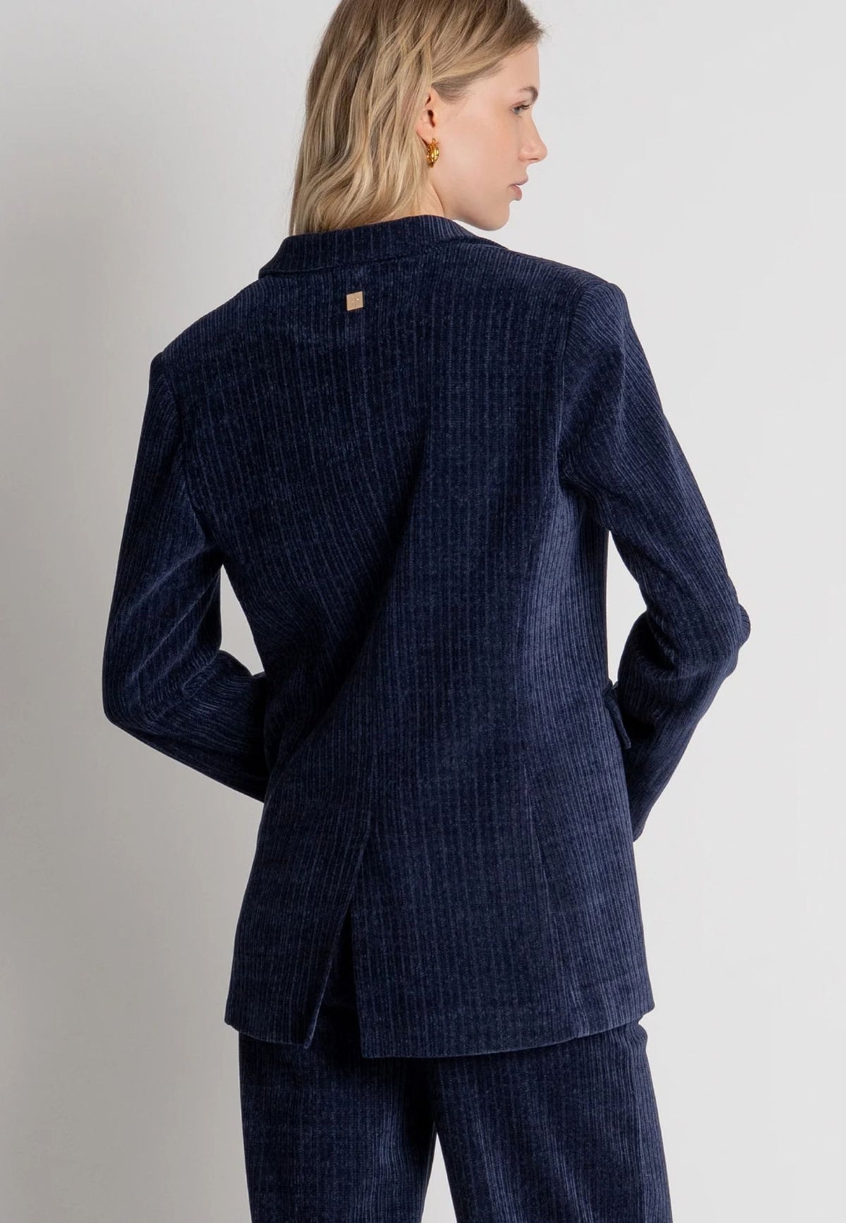 FRACOMINA Blazer Lungo in Velluto Blu