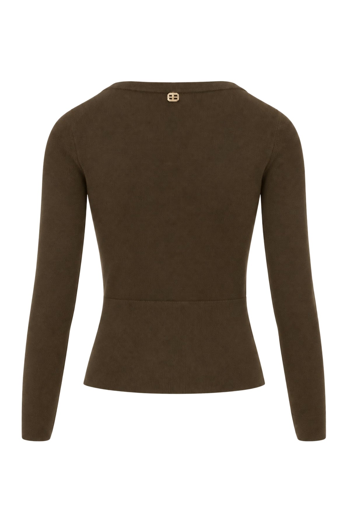 Fracomina Cardigan in Viscosa con Bottoni Gioiello - Marrone