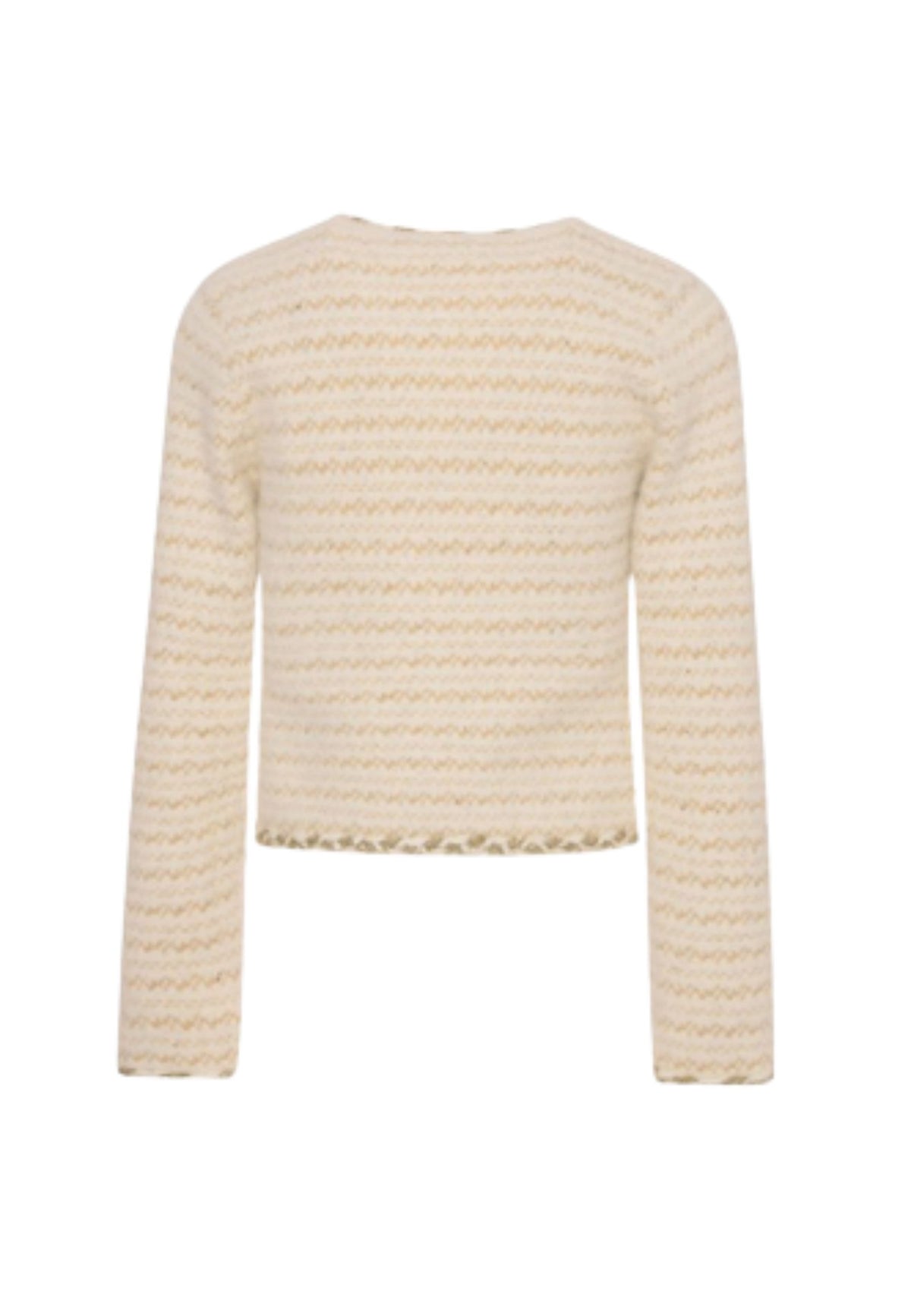 Fracomina Cardigan Bouclé con Tasche - Panna