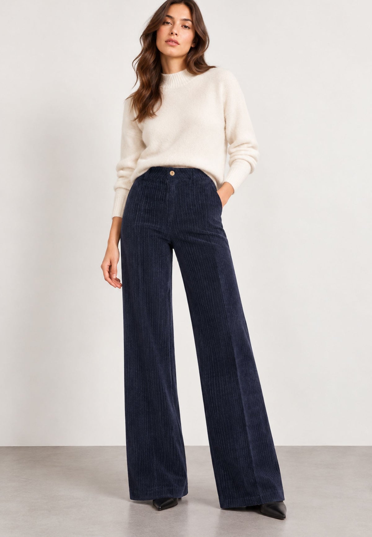 Fracomina - Pantalone Wide Leg in velluto
