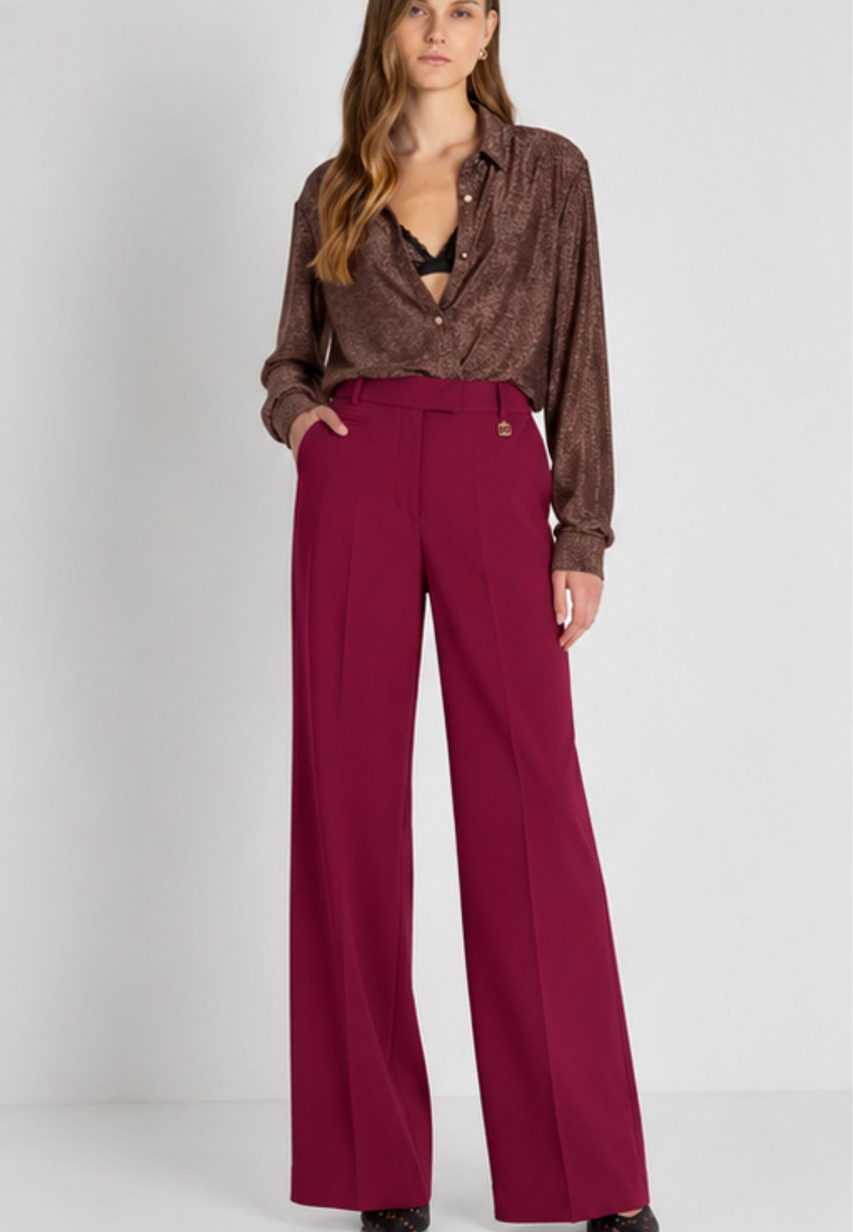 FRACOMINA - Pantalone Flare a Vita Regolare