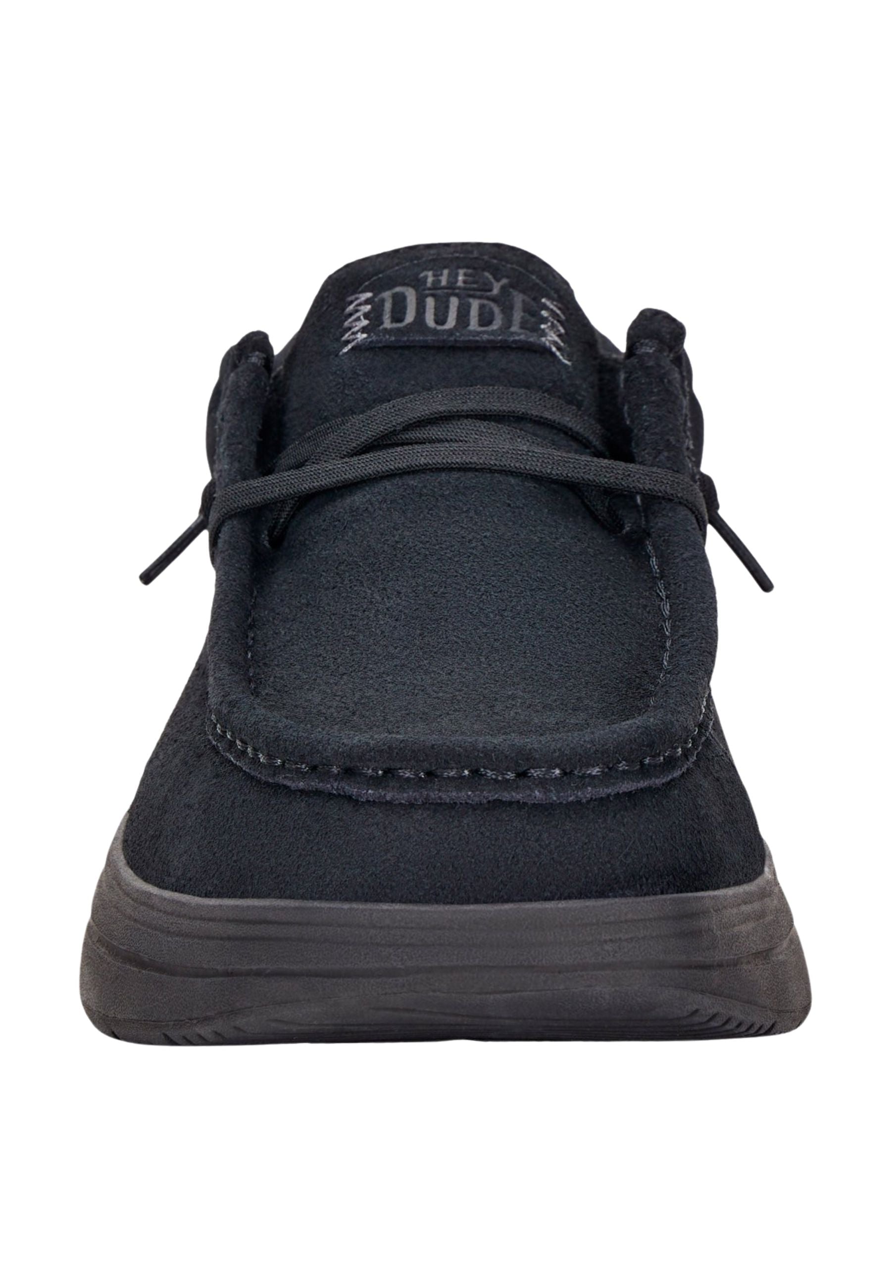 HEYDUDE Wally COMF Suede - Mocassino Uomo in Camoscio Nero