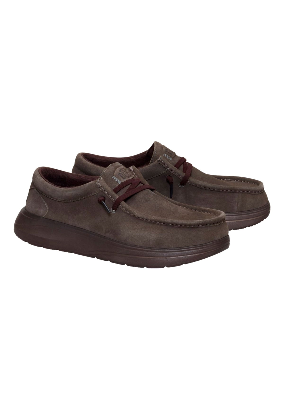 HEYDUDE Wally COMF Suede - Mocassino Uomo in Camoscio Marrone