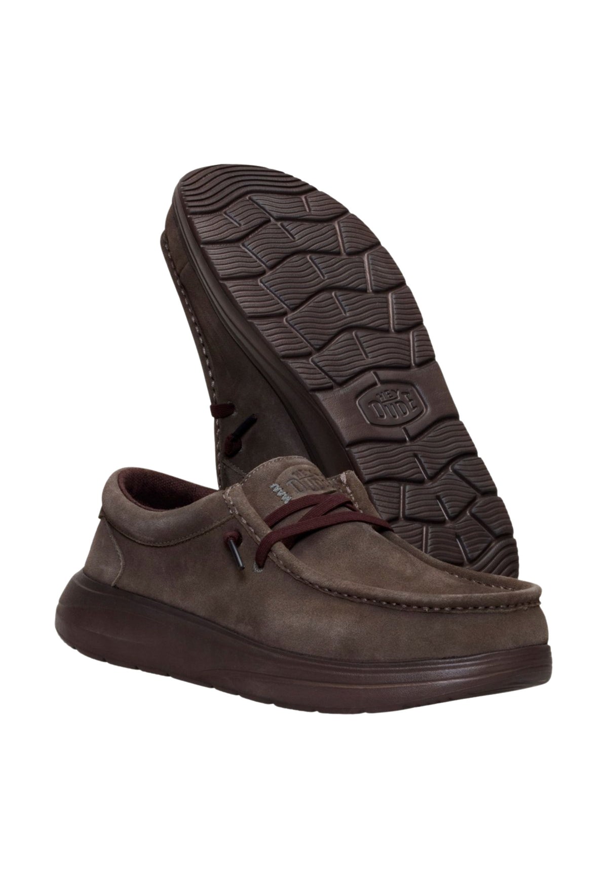 HEYDUDE Wally COMF Suede - Mocassino Uomo in Camoscio Marrone