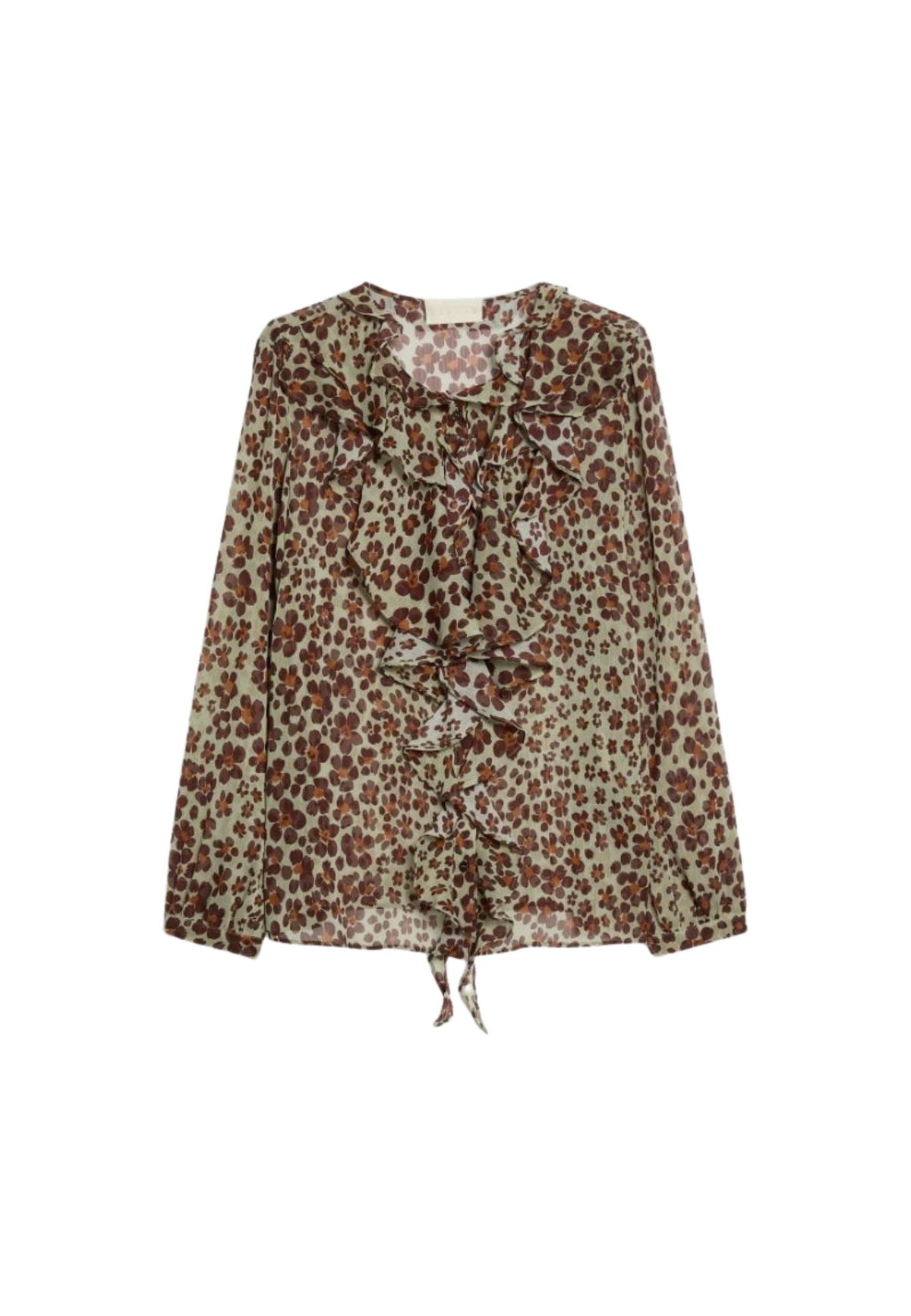 iBlues - Camicia stampata in crêpe con ruches